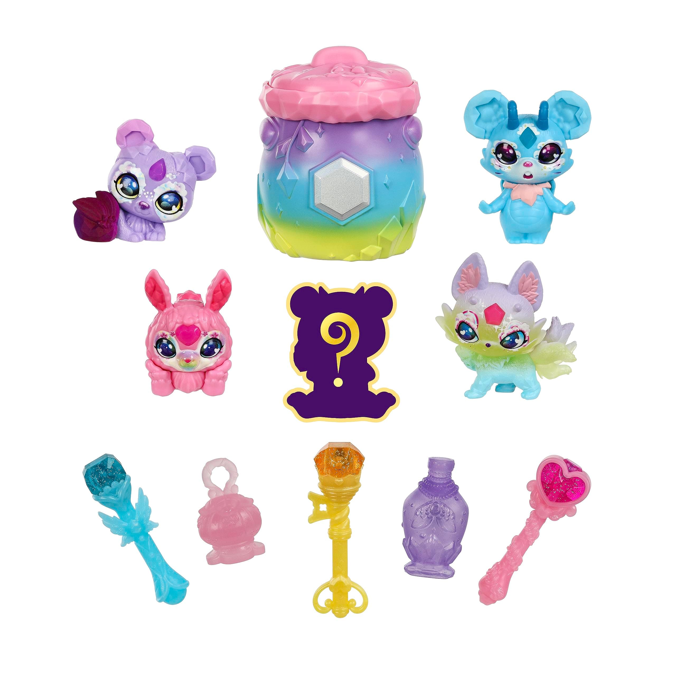 Mixlings Magical Rainbow Deluxe Pack Contains 5 Exclusive Mixlings with A Unique Rainbow Magical Power Including 1 Mystery Mixling to Reveal from Its Cauldron