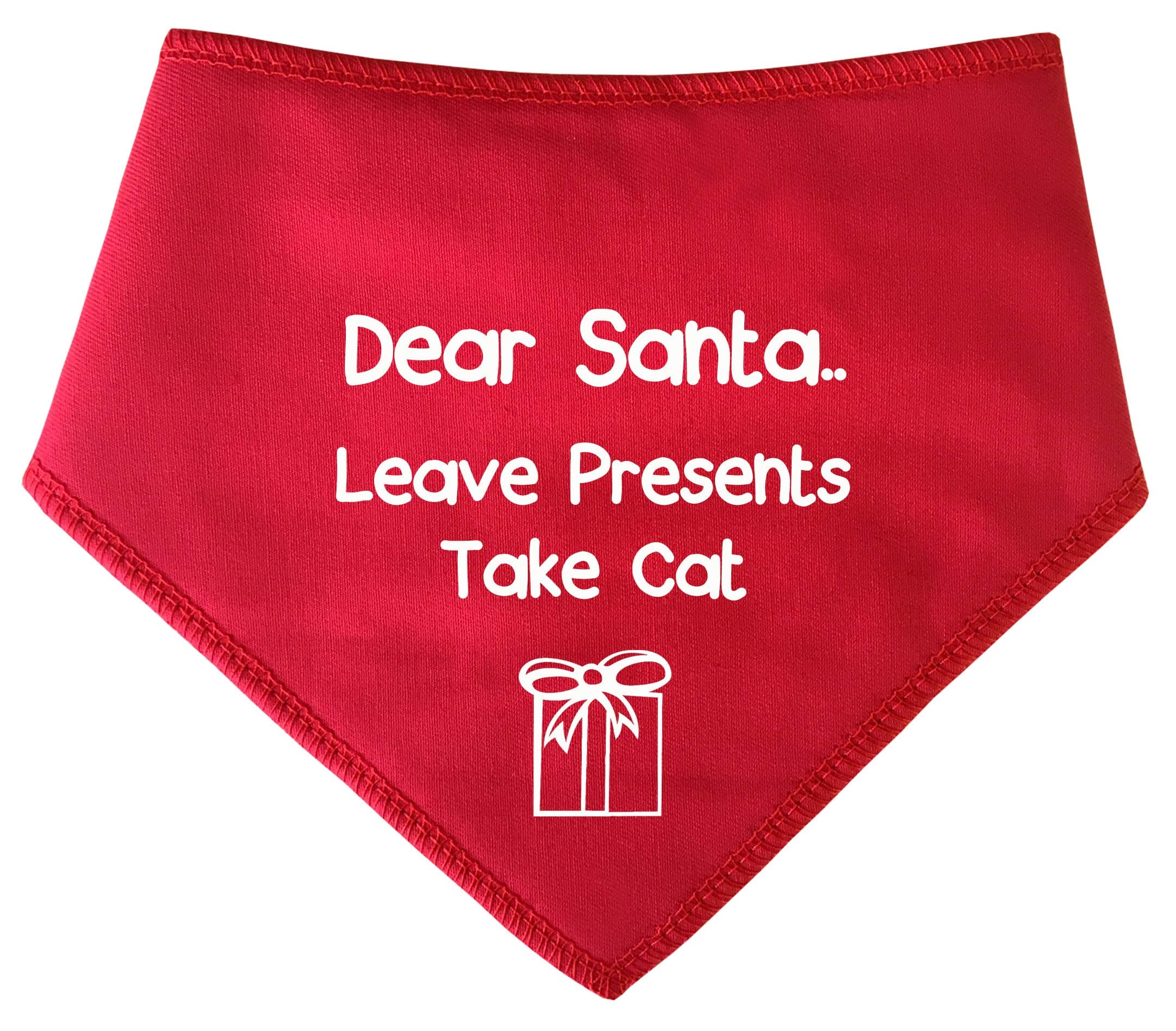 Spoilt Rotten Pets Red 'Leave Presents Take The Cat 'Funny Christmas Bandana For Dogs & Cats (S4 Large Dogs Newfies, GSD & Chow Chow)