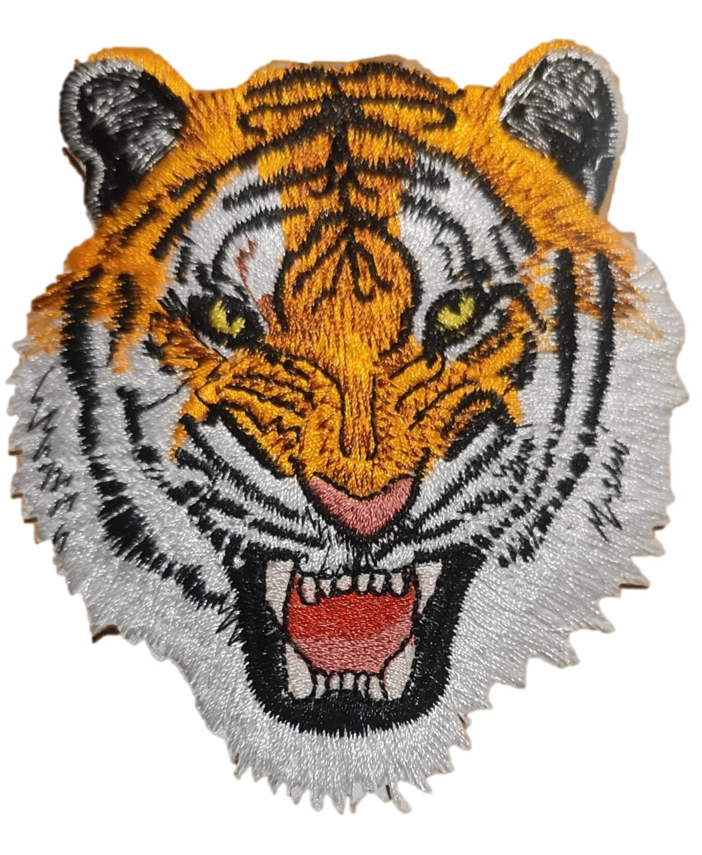 PatchClub Roaring Tiger Head Patch, Colorful Embroidery, 3.5 x 3.15 inches - Iron On/Sew On (A)