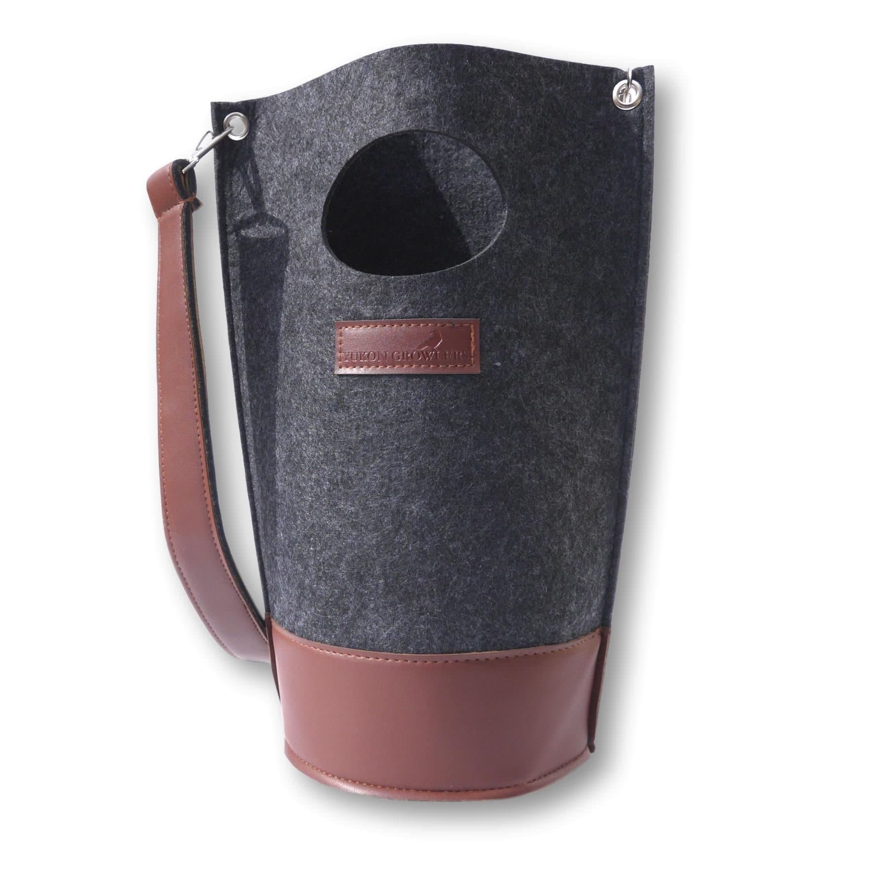 Yukon Growlers Felt Growler Case - Carrier for 64 oz Stainless Steel Growler (Carrying Case Only - Bottle Not Included) - Grey