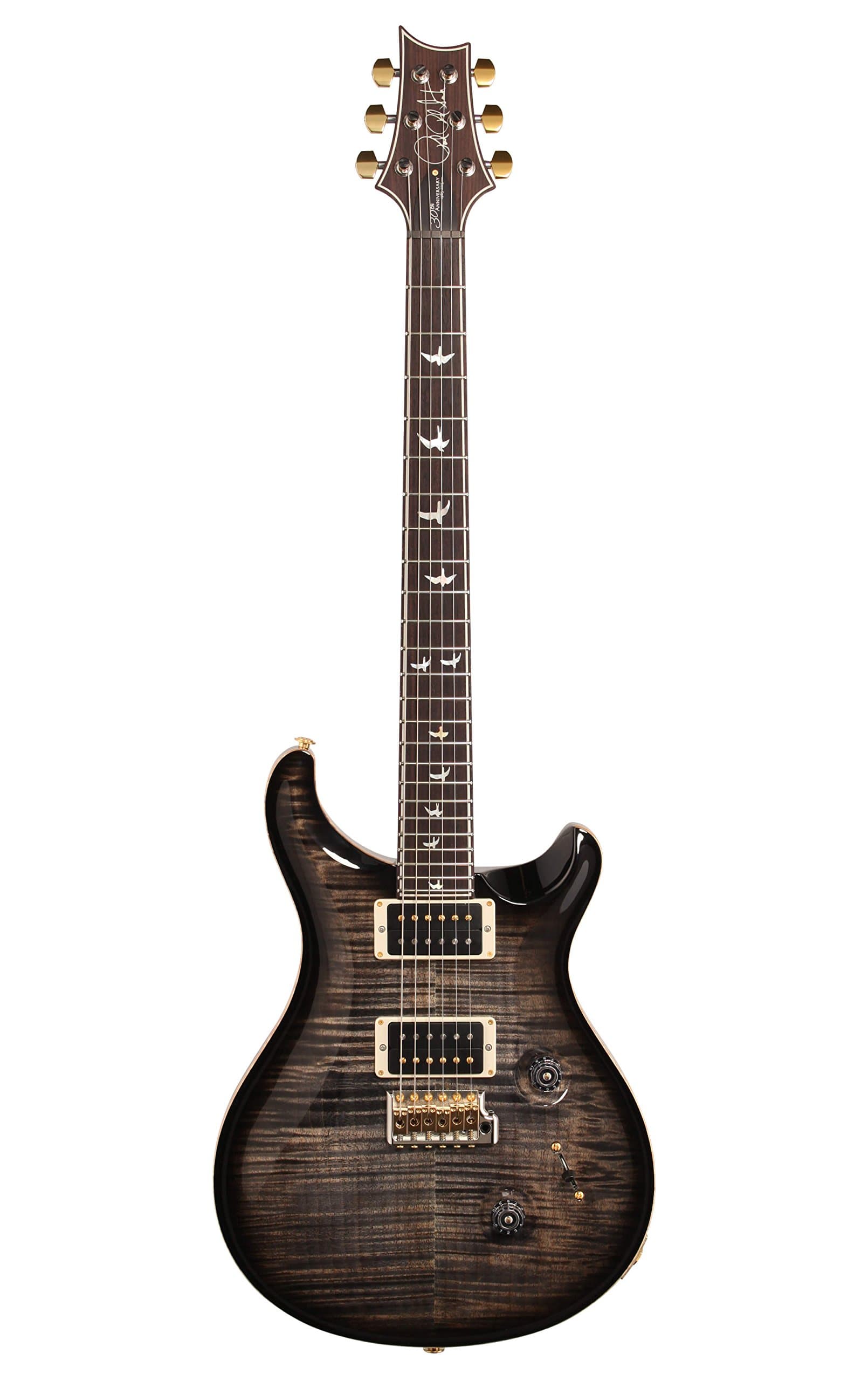 Custom 24 30th Anniversary Charcoal 10-Top White Back Electric Guitar