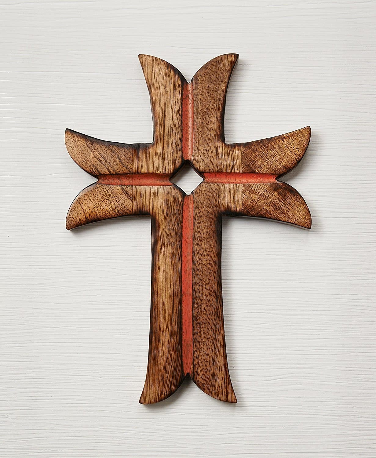 Simply Indian Handicrafts Decorative Crucifix Wooden Wall Cross Art Plaque Handmade for Home Decor, A for Him or Her, Husband or Wife, Girlfriend or Boyfriend, Mom or Dad and Grandmotheror Granddad