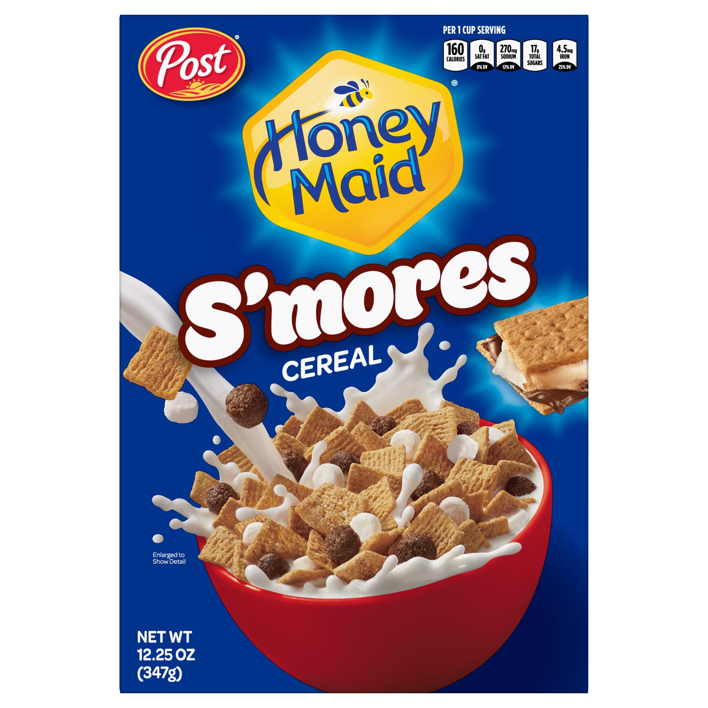 Honey Maid S'mores Breakfast Cereal Sweetened Corn and Wheat Cereal, 12.25 Ounce (Pack of 12)