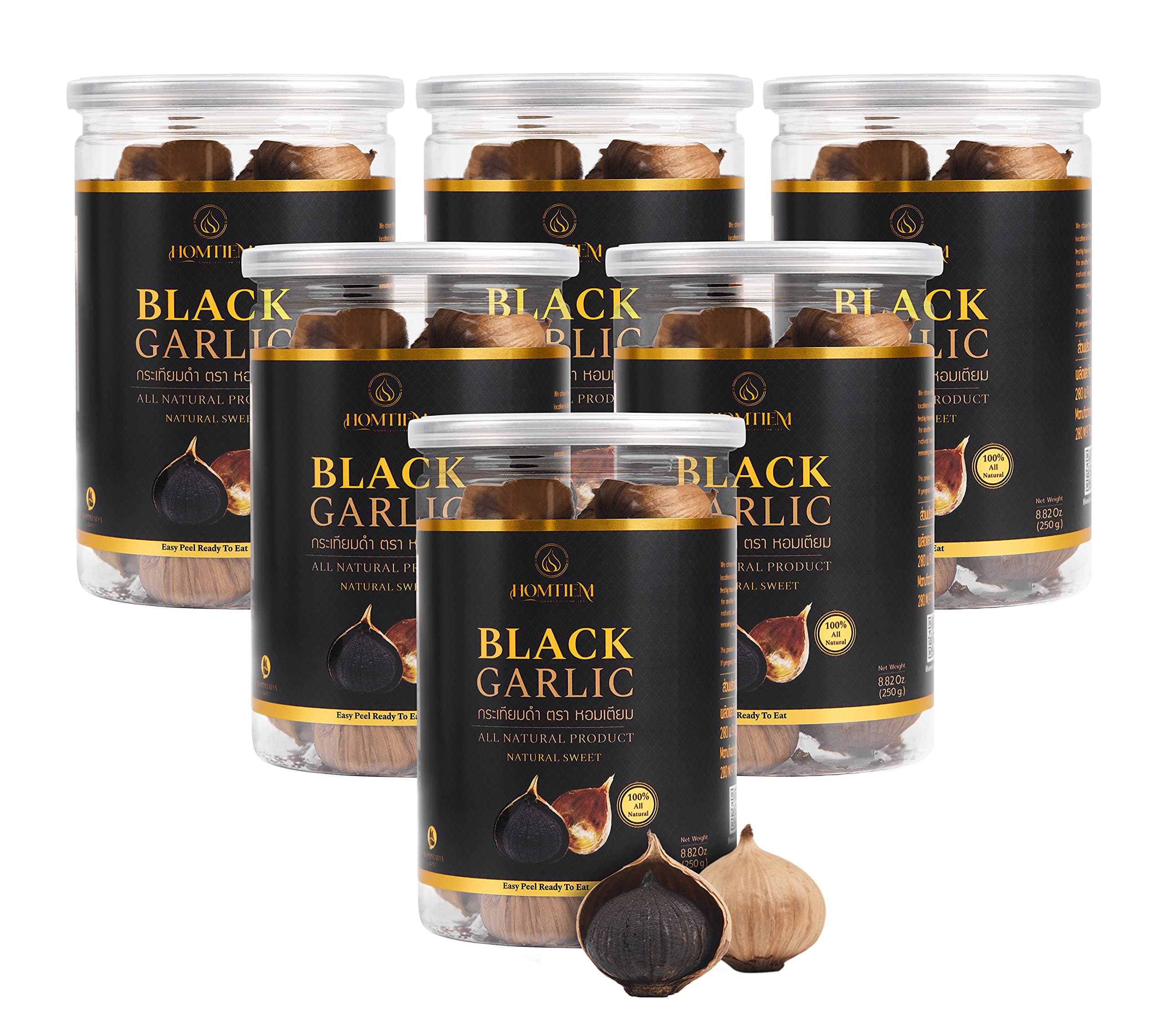 Black Garlic 8.82 Oz (250g.), Whole Black Garlic Fermented for 90 Days (52.92 oz)