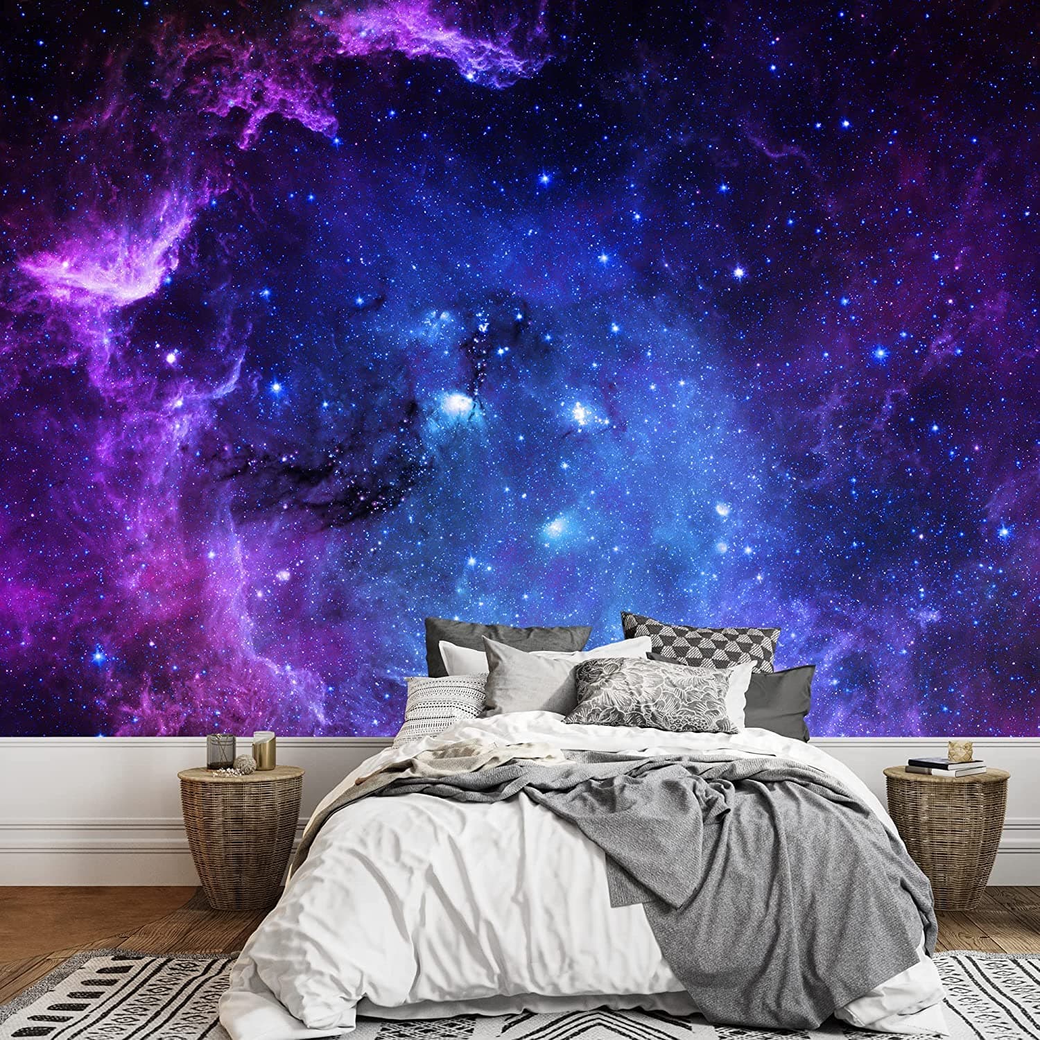 Custom Mural, Galaxy Removable Wallpaper Wall Sticker for Bedroom Living Room Kids Room TV Sofa Background Wall Wallpaper
