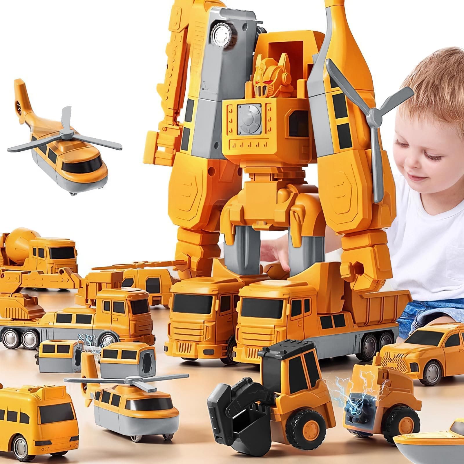 NALACAL Magnetic Transformers Engineering Car Toys, 21pcs Building Blocks Tiles, Robot Car Toy, Transformer Toy Gifts for Boys Girls Kids Ages 3+