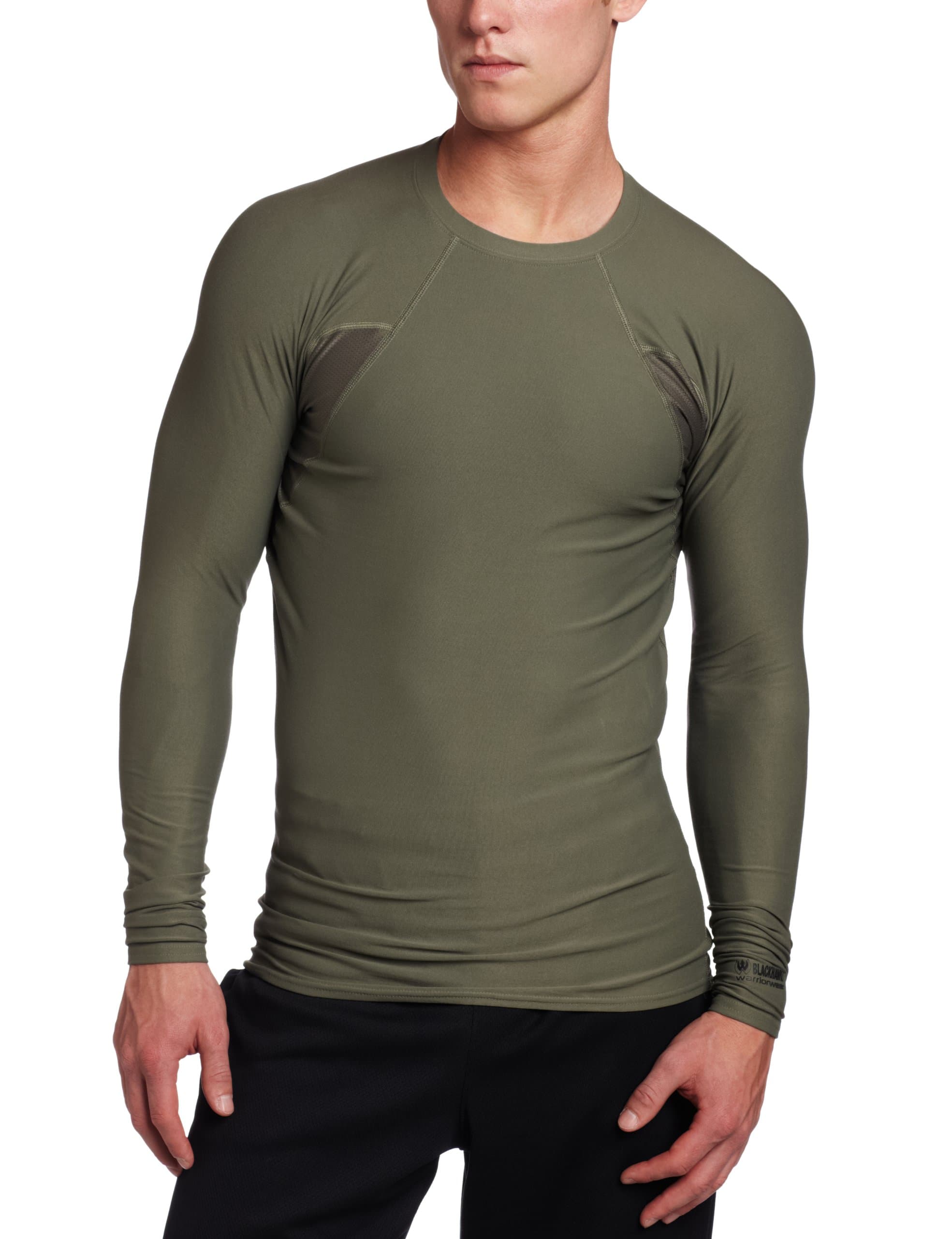 BLACKHAWK! Men's Long Sleeve Crew Neck Engineered Fit Shirt (Foliage Green, X-Large)
