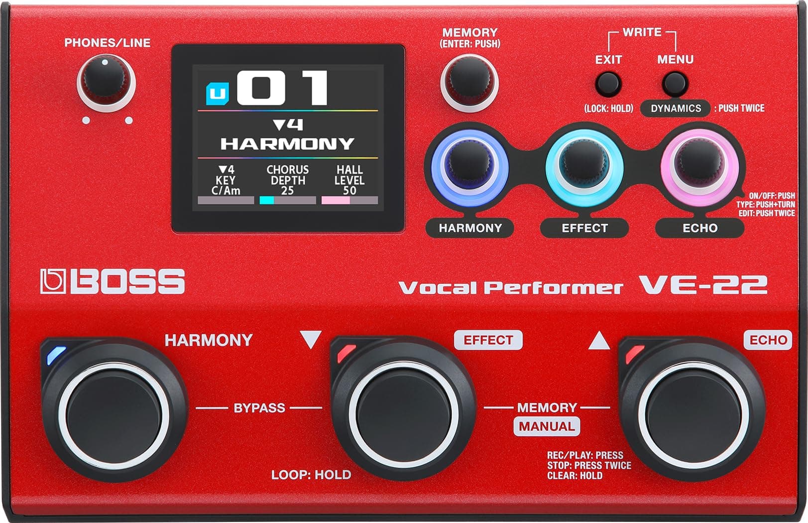 BOSS VE-22 Vocal Performer | Advanced Multi-Effects Processor for Singers | Powerful Harmony & Doubling Functions | Auto Pitch Correction | Ideal for Stage Performance, Recording, Livestreaming & More