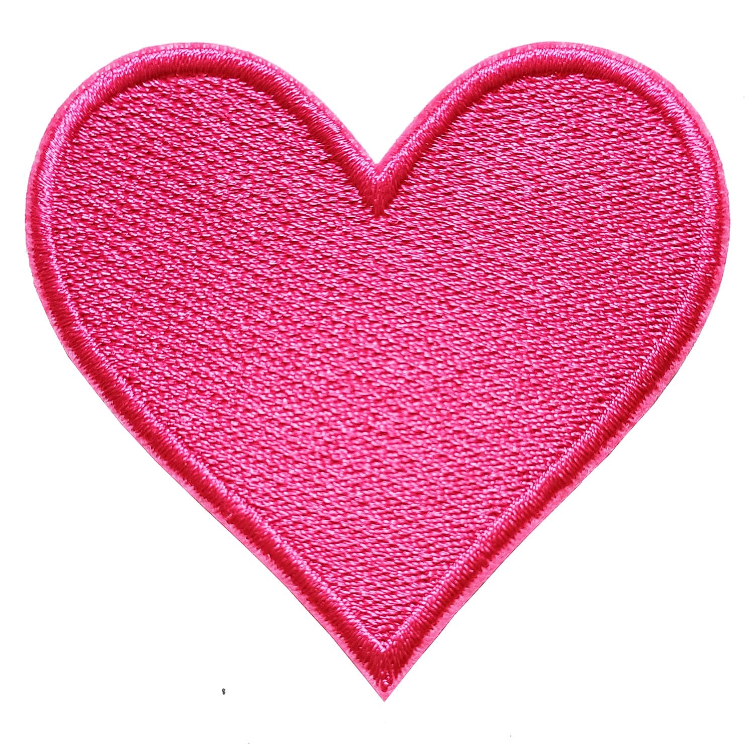 3pcs Pink Heart Embroidered Iron on Patches for Clothing Jackets Backpacks 2.7x2.8 inch