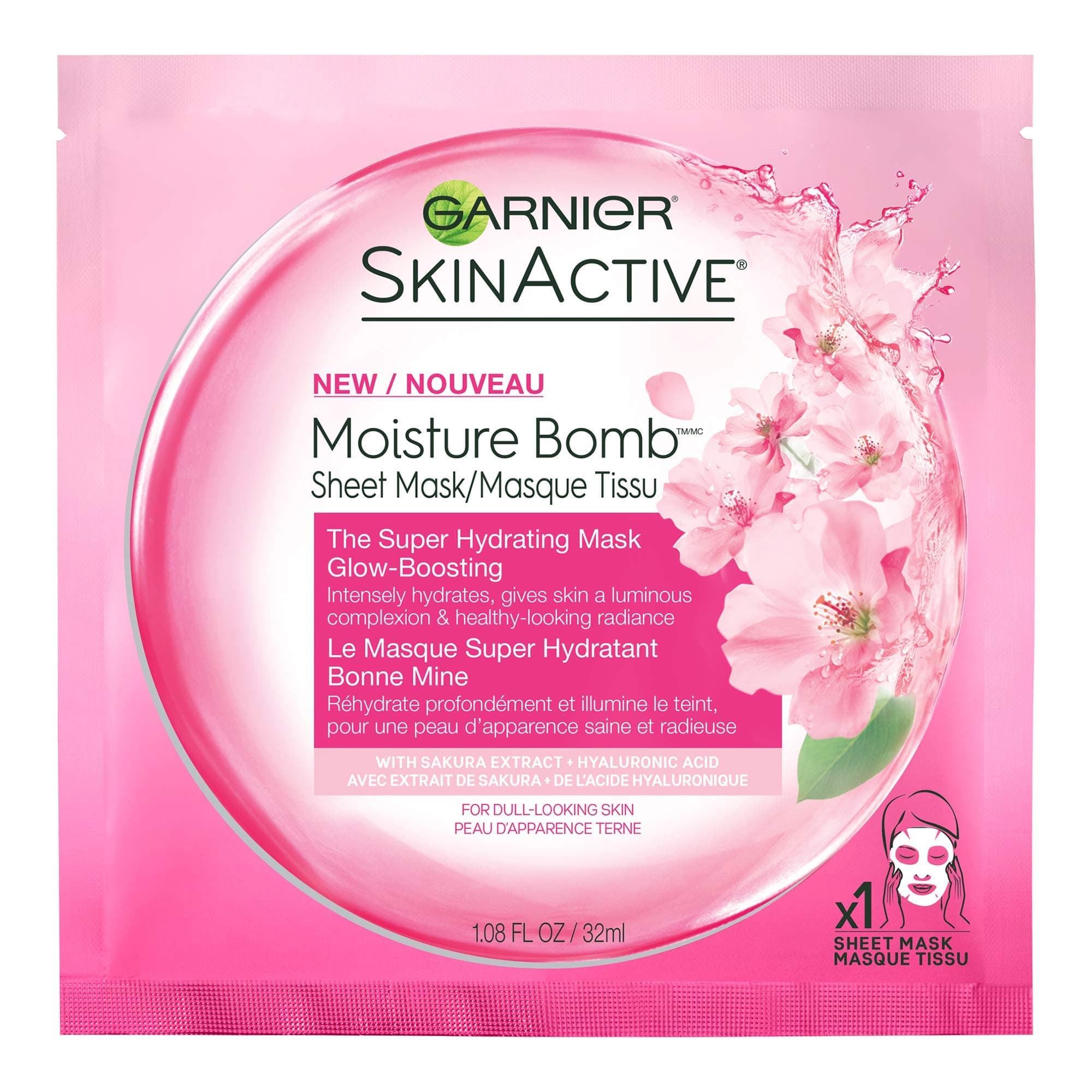Moisture Bomb Glow-Boosting Super Hydrating Mask with Sakura Extract, 32 mL