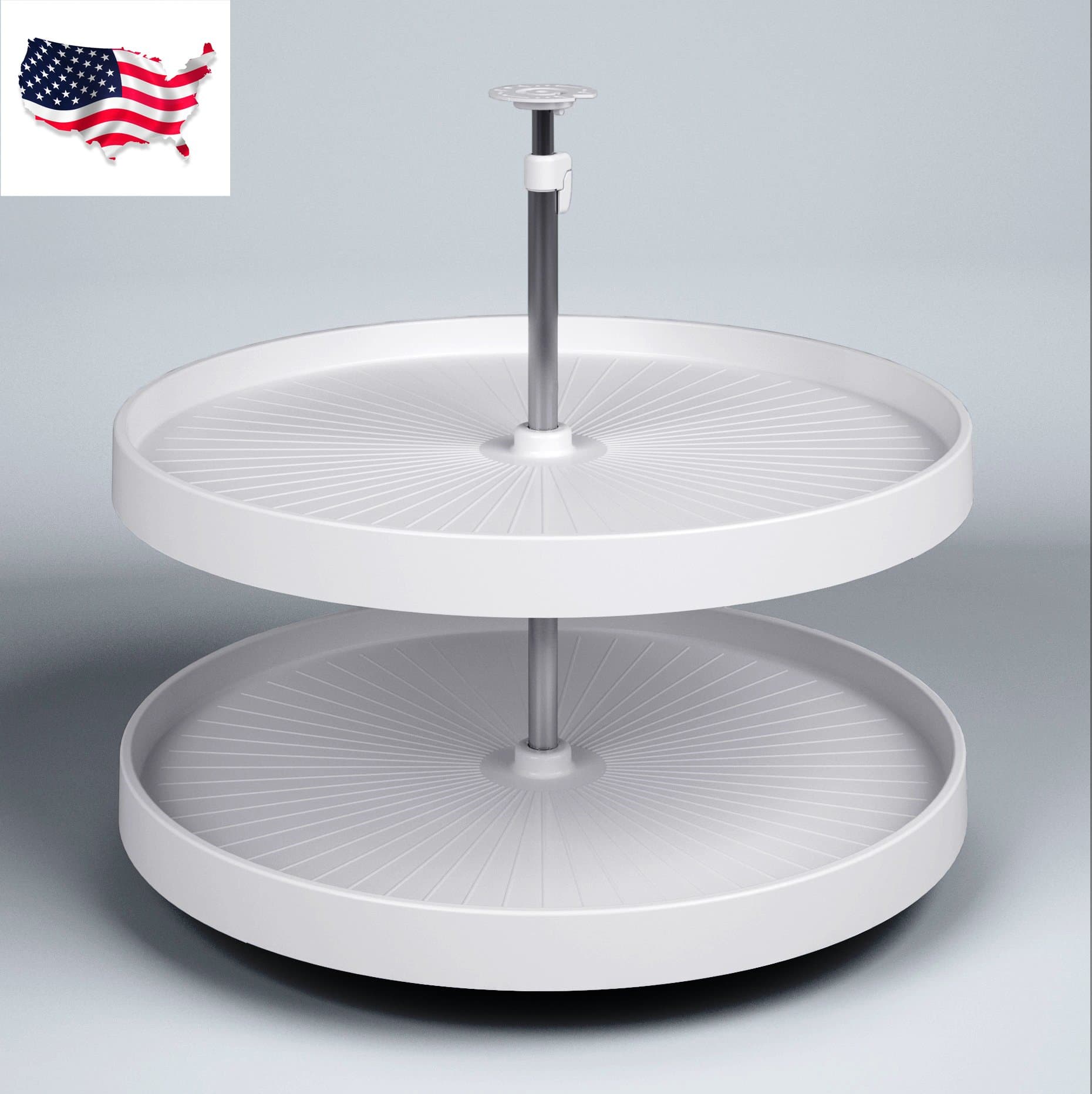 Vauth-Sagel Lazy Susan with White Round Rotating Trays (28" Round 2-tray) Double