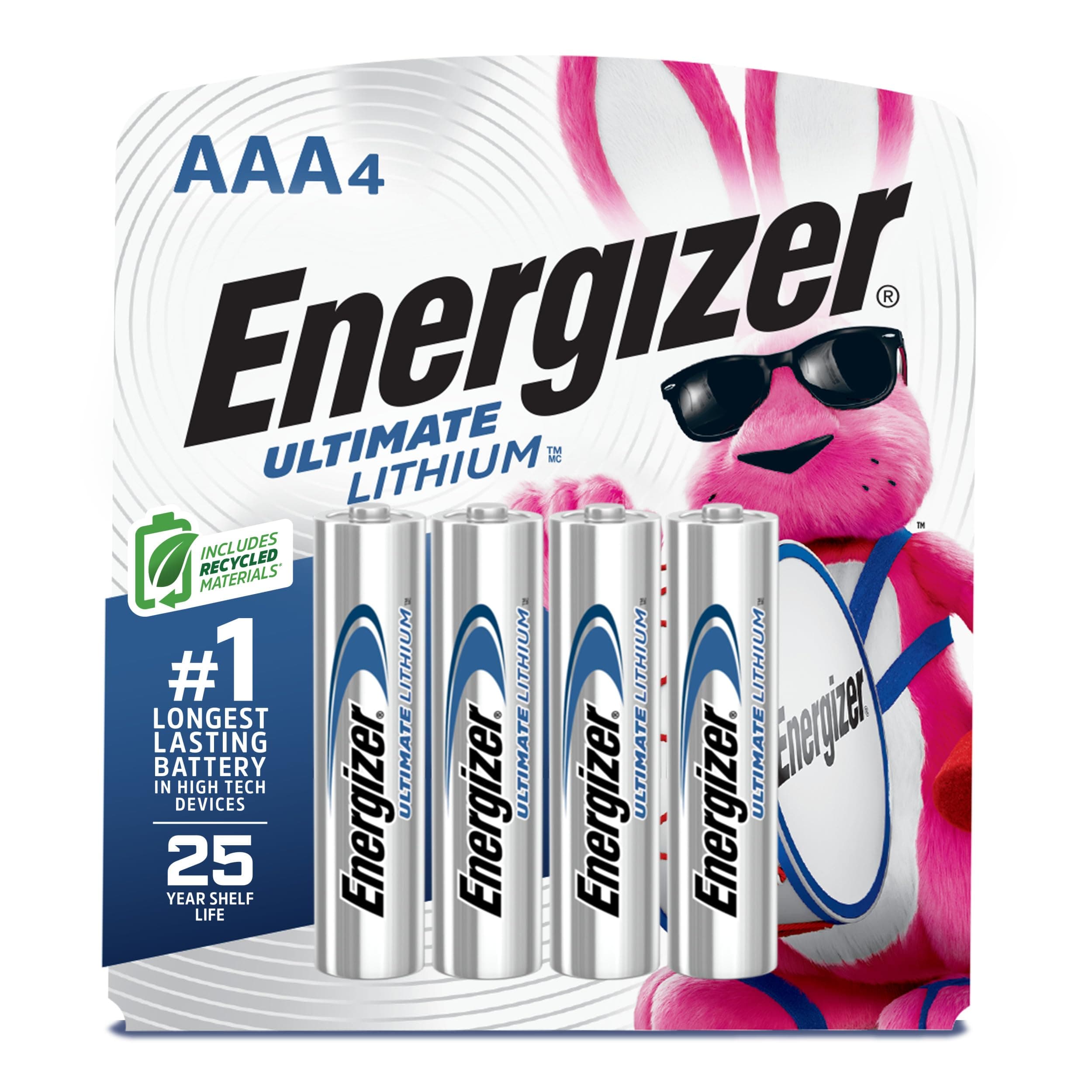 Energizer Ultimate Lithium AAA Batteries (4 Pack), Lithium Triple A Batteries
