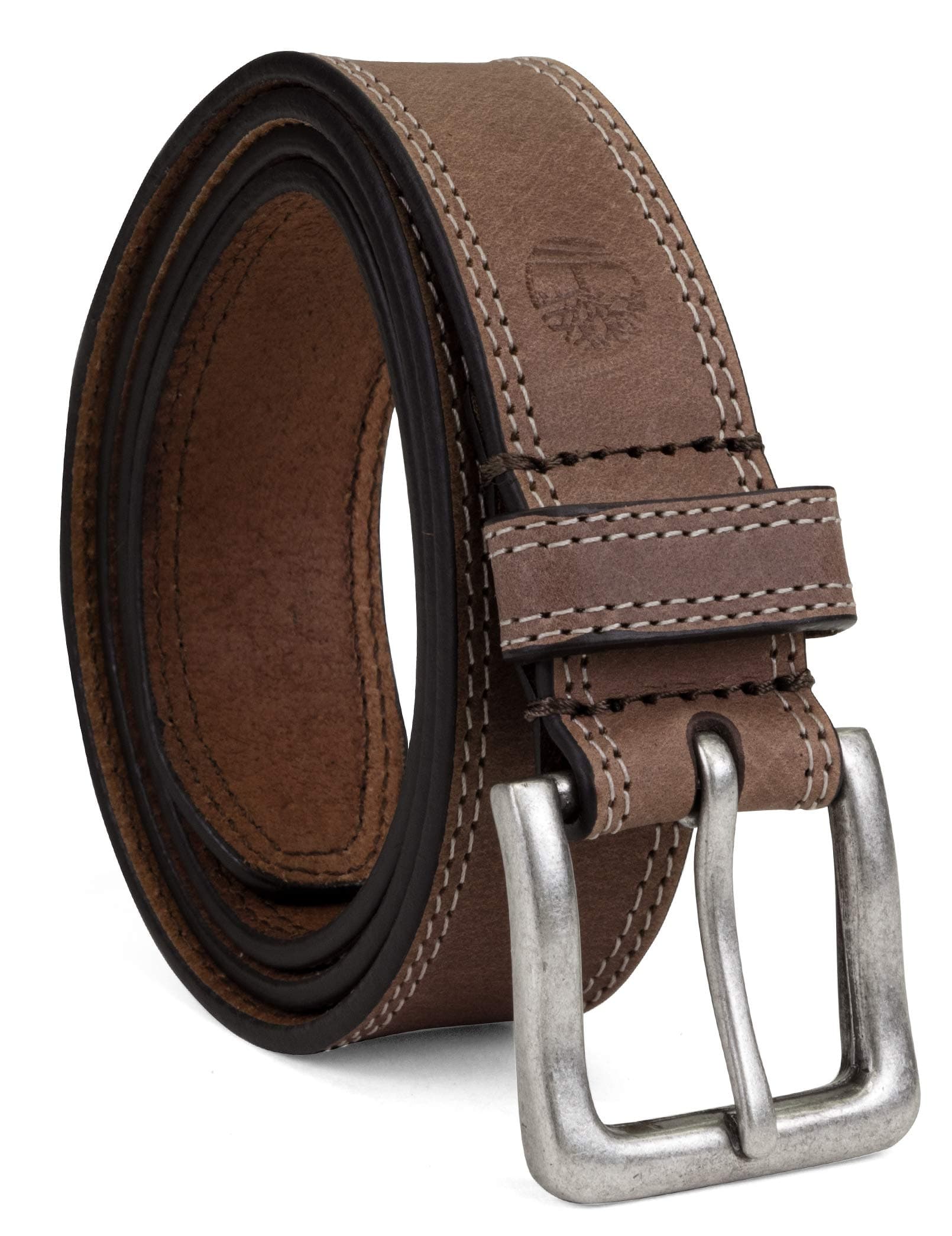Men's Classic Leather Jean Belt 1.4 Inches Wide (Big & Tall Sizes)