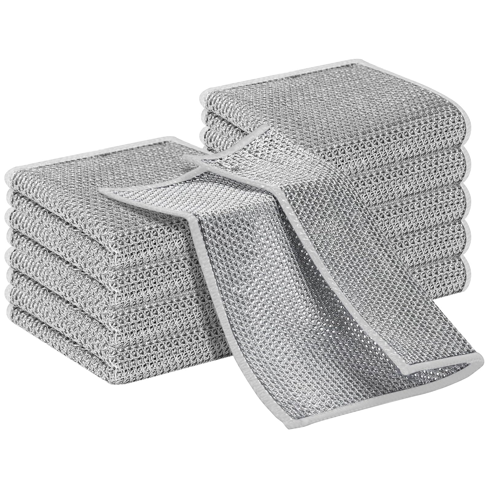 Wire Miracle Cleaning Cloths - 10PCS Wire Dishwashing Rag, Multipurpose Wire Cleaning Cloths for Wet and Dry, Non-Scratch Wire Dishcloth, Steel Wire Wash Cloth for Kitchen