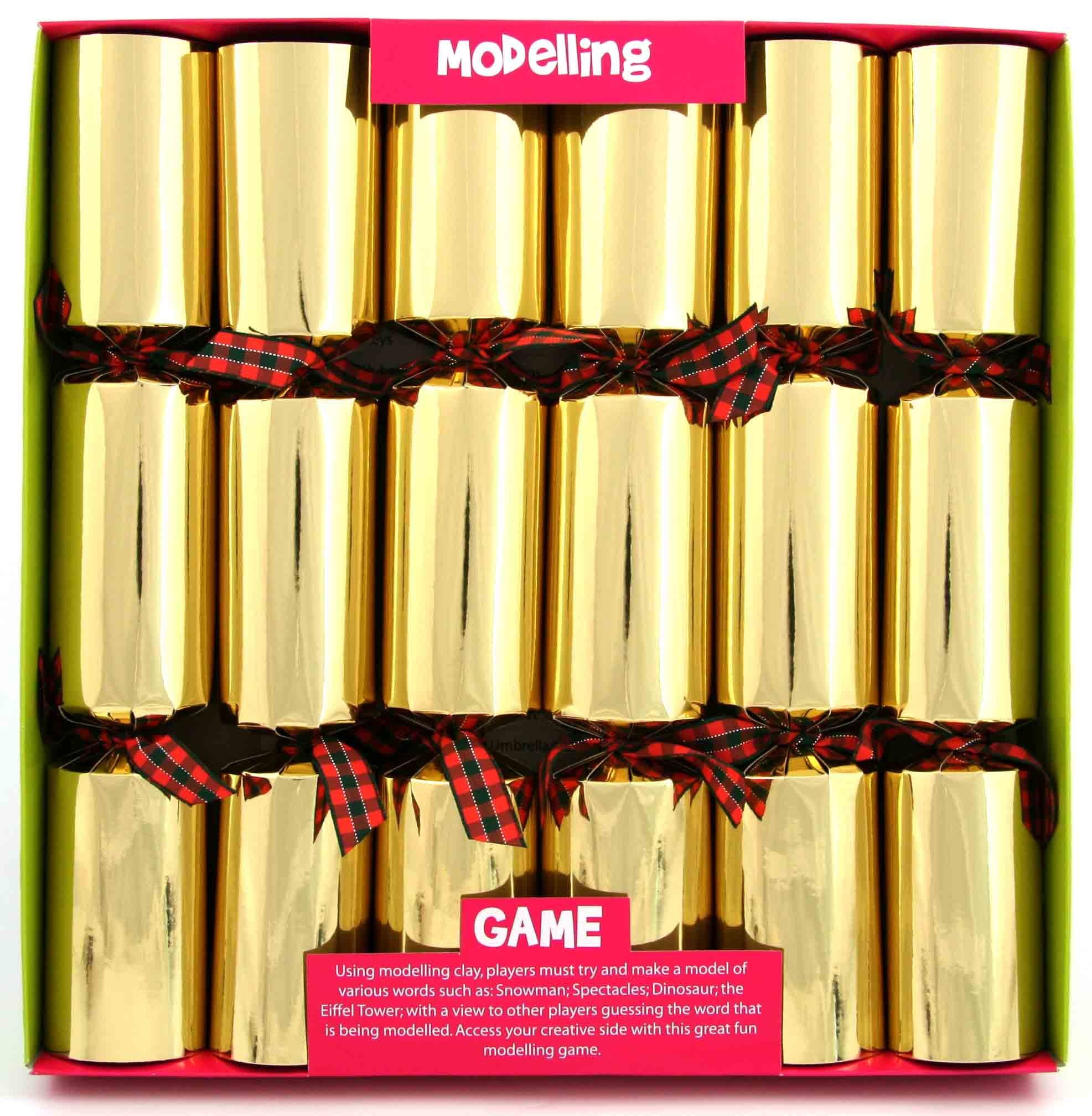 Kuckoo Crackers - 6 x 12-inch Play Dough Modelling Game Christmas Crackers