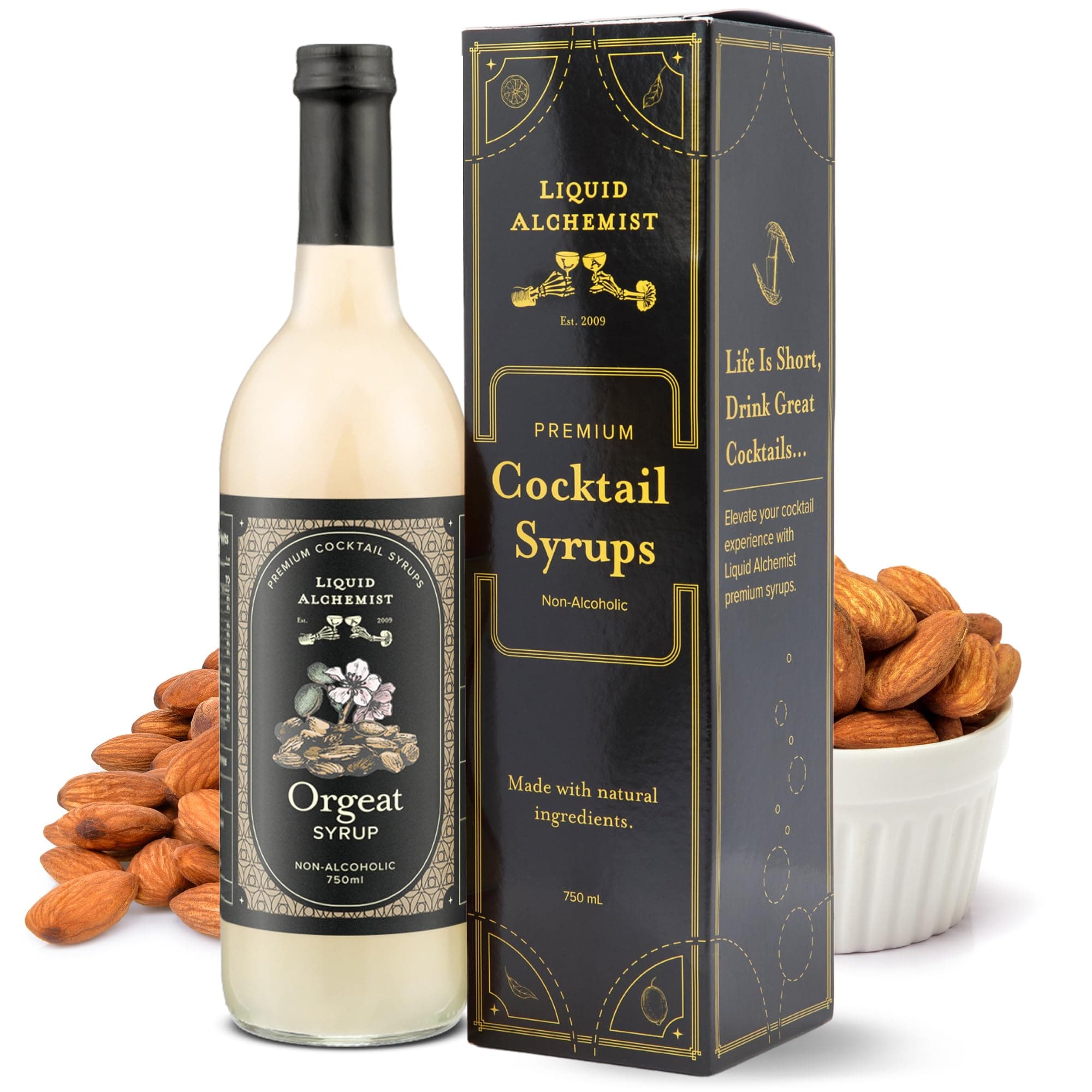 Orgeat Syrup for Cocktails - Real Ingredients Make Our Almond Syrup the Perfect Mai Tai Mix - Non-GMO, Gluten Free & Vegan (25.4 oz)