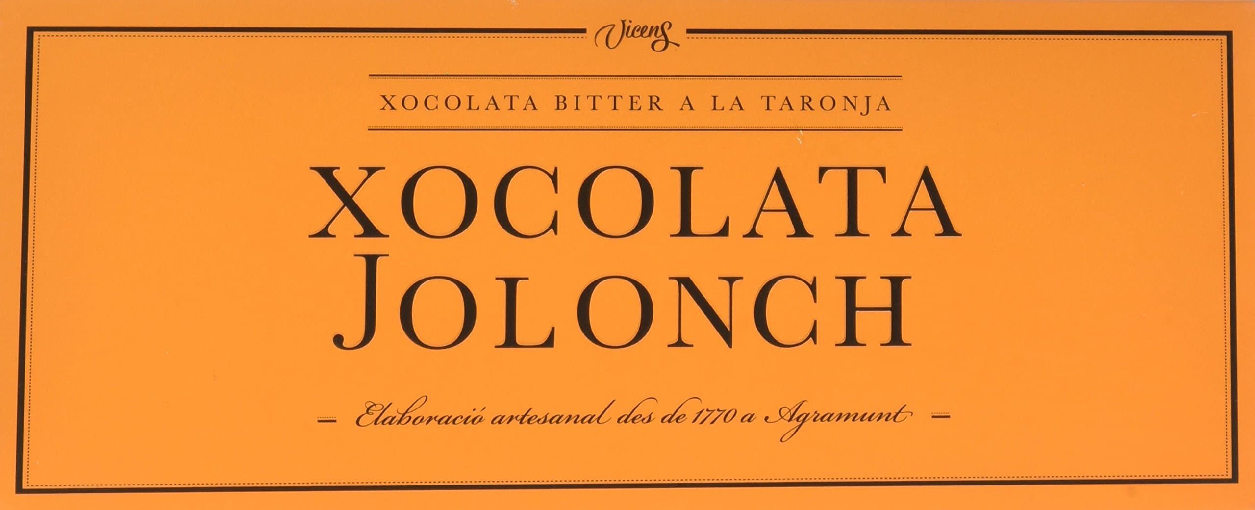 Jolonch Extrafine Orange Bitter Chocolate, 100 g