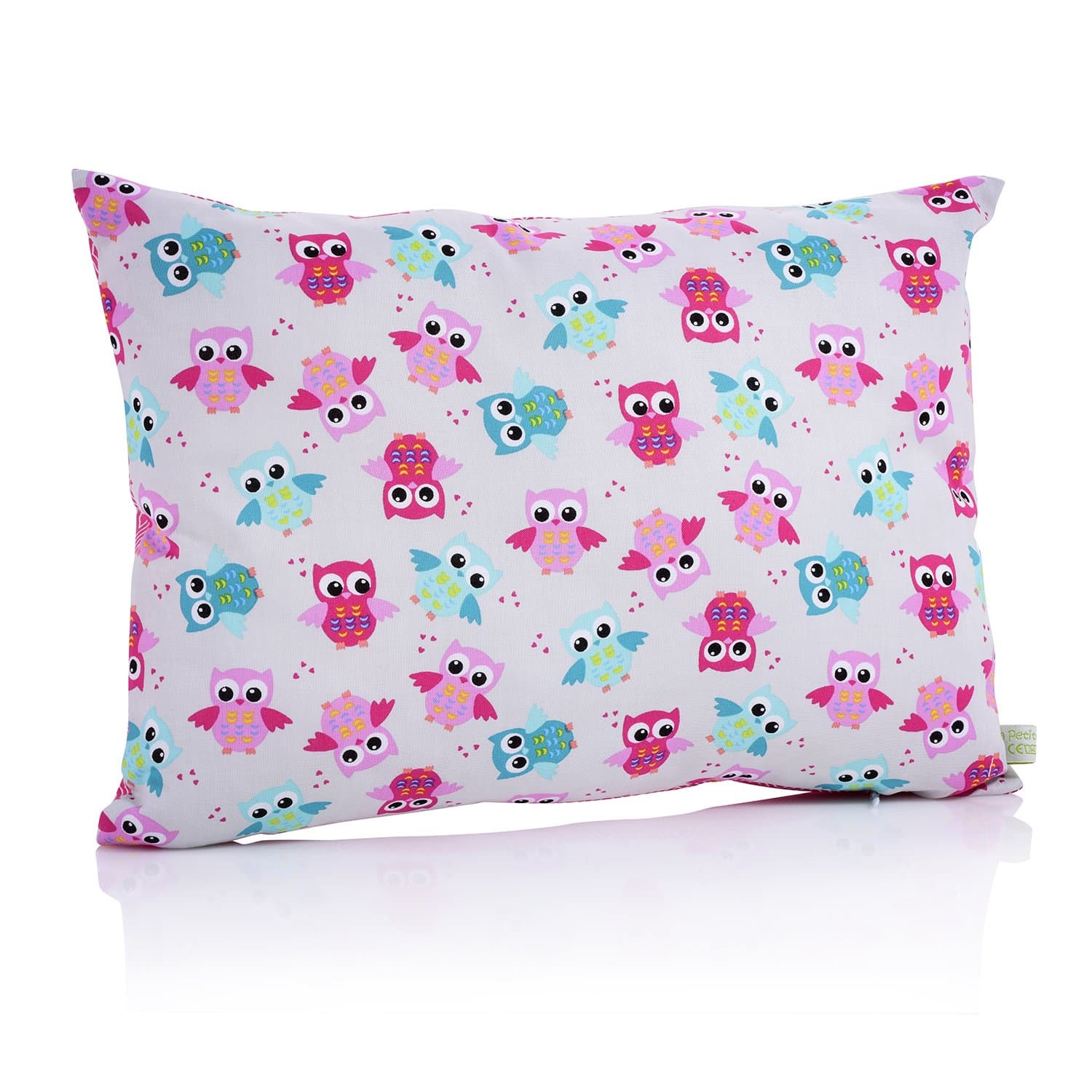 La Petite Unique | 35 x 25 cm Children’s Pillow | children-friendly designed Children's Pillows | 100% pollution-free Cuddly Pillow | washable baby pillow fully Ökotex certified | Owl Pink