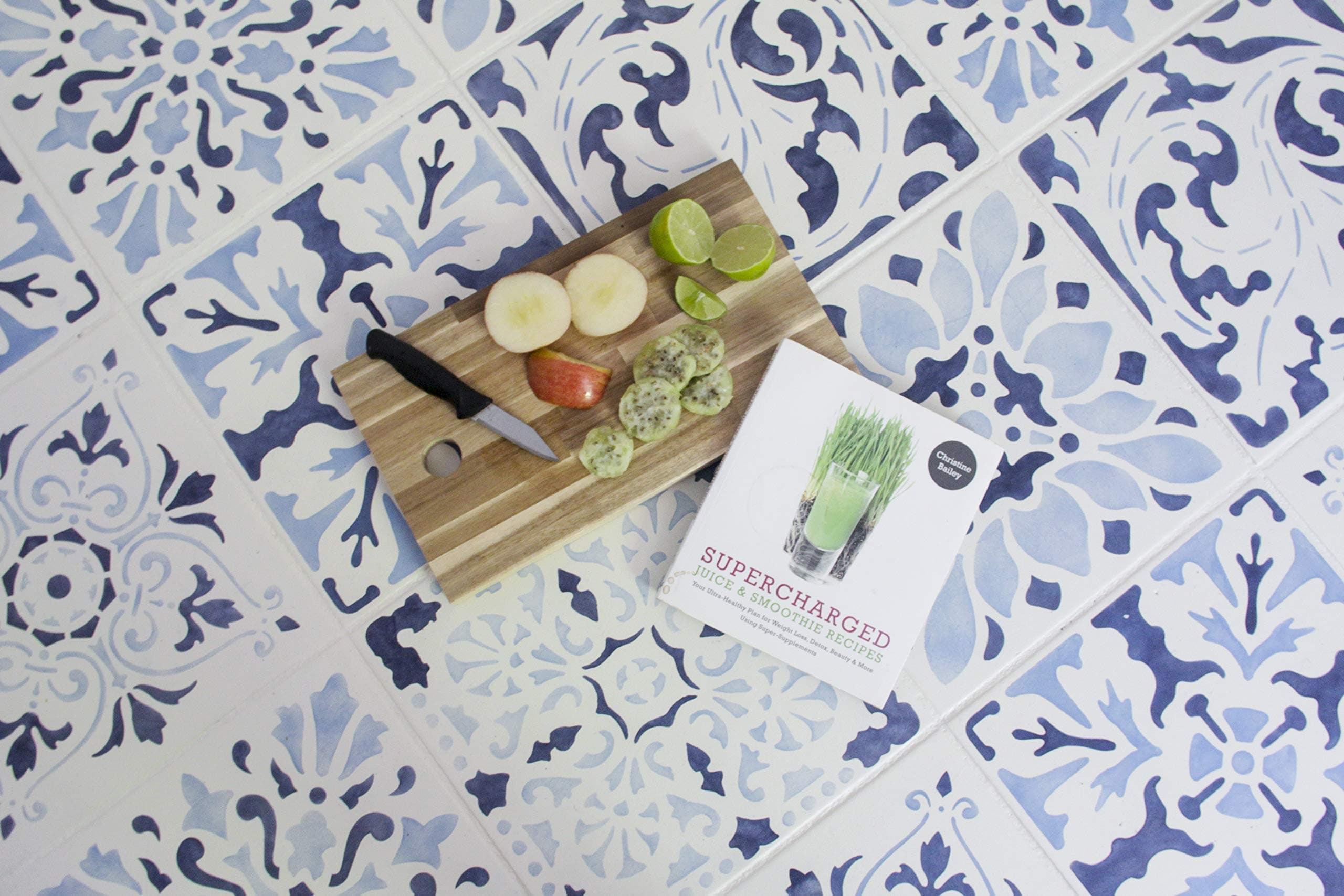 Renassiance Tile Stencils Set A (Set of 3) Tiled Designs for Painting Faux Tile Patterns for Wall Art and Painted Floors (Small 6"x6")