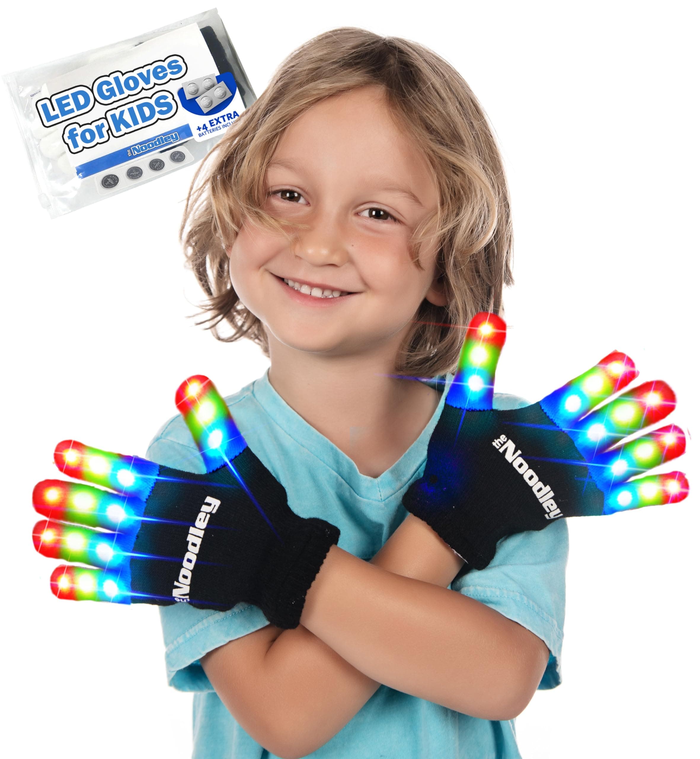 LED Light Up Gloves for Kids Toys Games Outdoor Boy Girl Glow Dark Costume Autistic Child Teen Adult Sizes