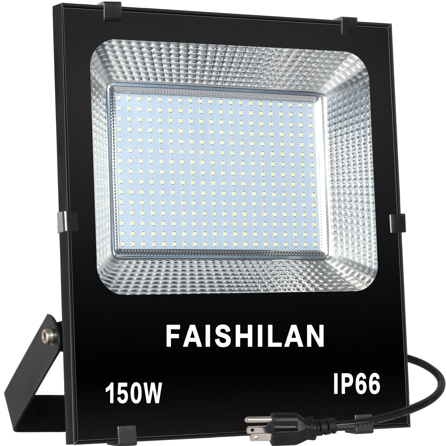 150W Led Flood Light, 750W Halogen Equiv Outdoor Work Lights, IP66 Waterproof with US-3 Plug in Led Security Light