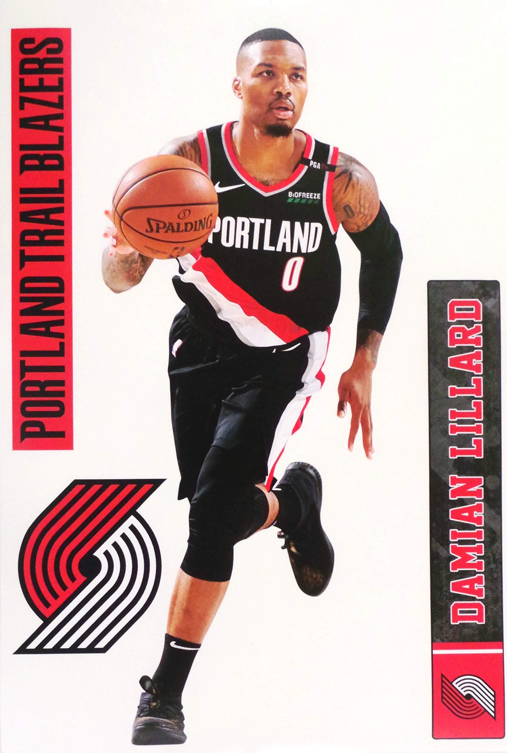 Damian Lillard FATHEAD Portland Trailblazers Logo Set Official NBA Vinyl Wall Graphics 17" INCH