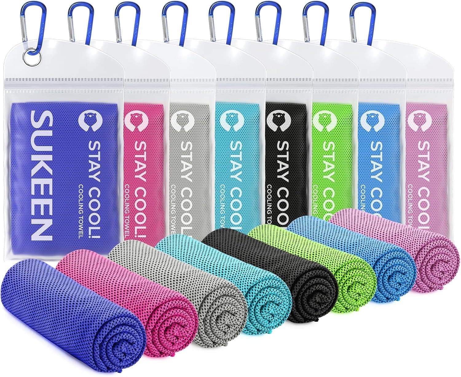 Sukeen Cooling Towel,Instant Evaporative Cooling for Sports,Yoga,Golf,Gym,Neck,Workout and More(40”x 12”)