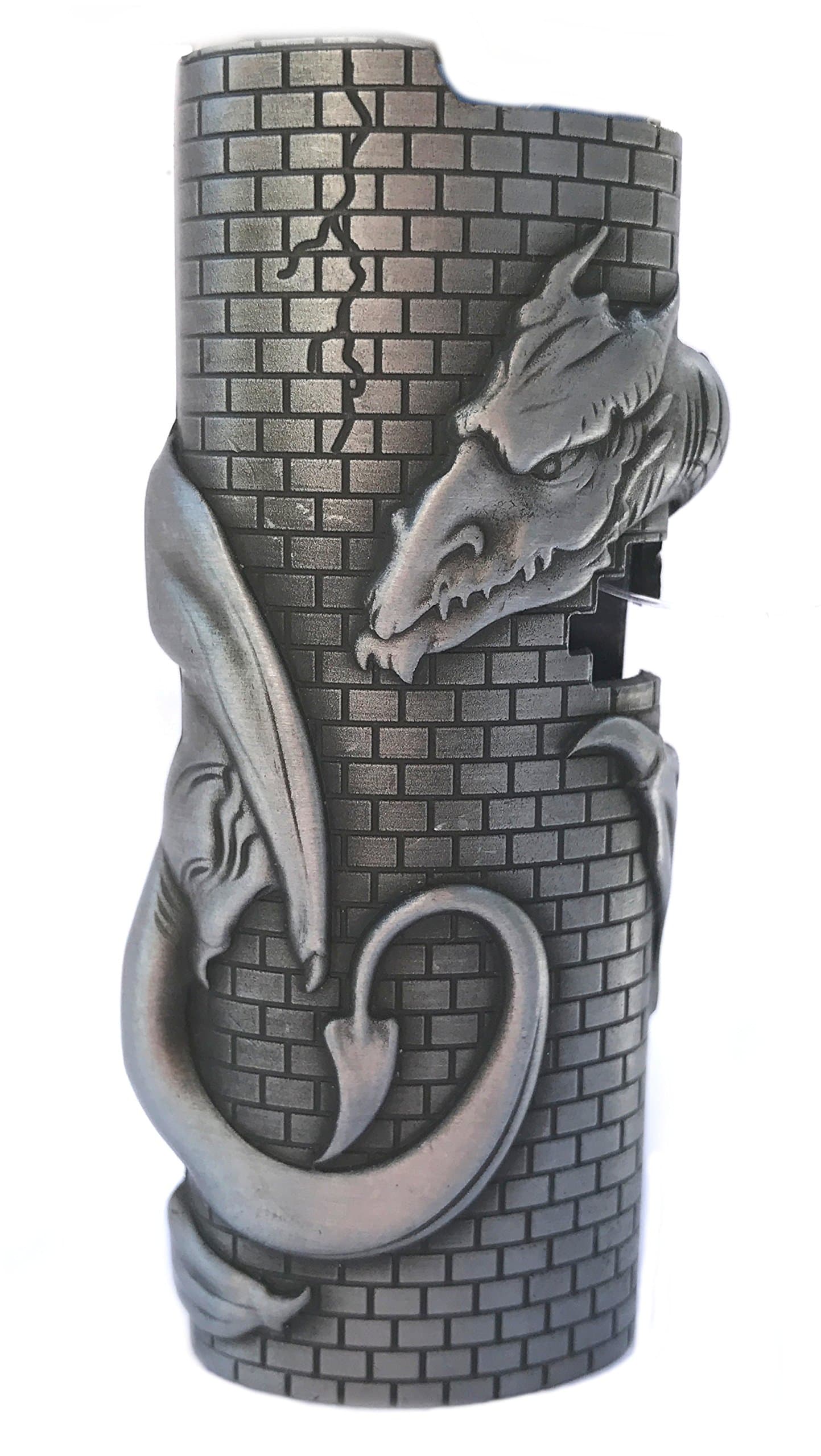 Elfstore Metal BIC Lighter Case Holder Protector Cover Container, Lighter Not Included (Dragon Brick)