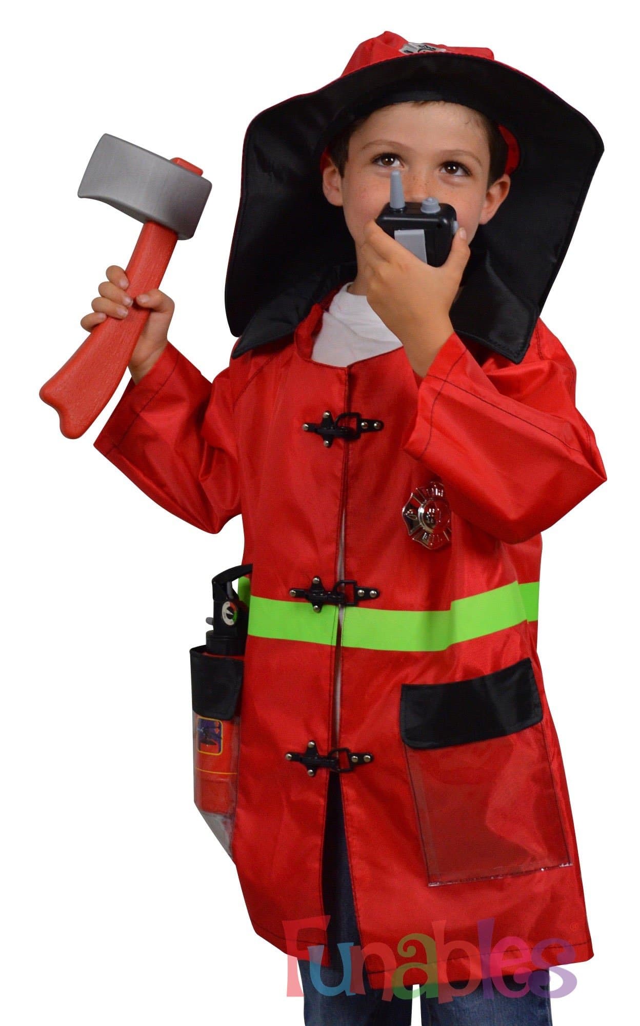 Mizzuco Fireman's Costume for Children-Fire Fighter Jacket Helmet