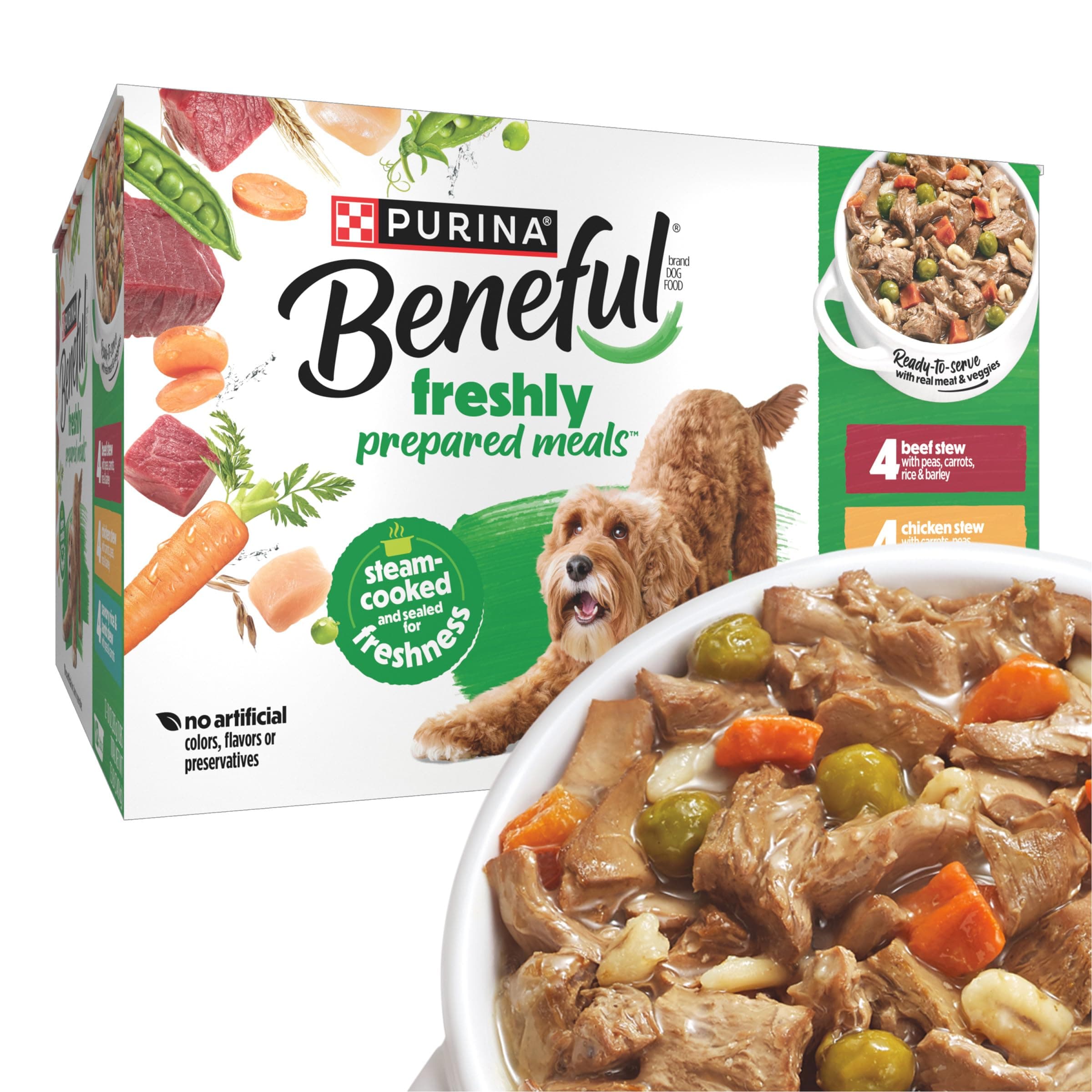 Beneful Purina High Protein, Wet Dog Food With Gravy Variety Pack, Prepared Meals Stew - (12) 10 oz. Tubs