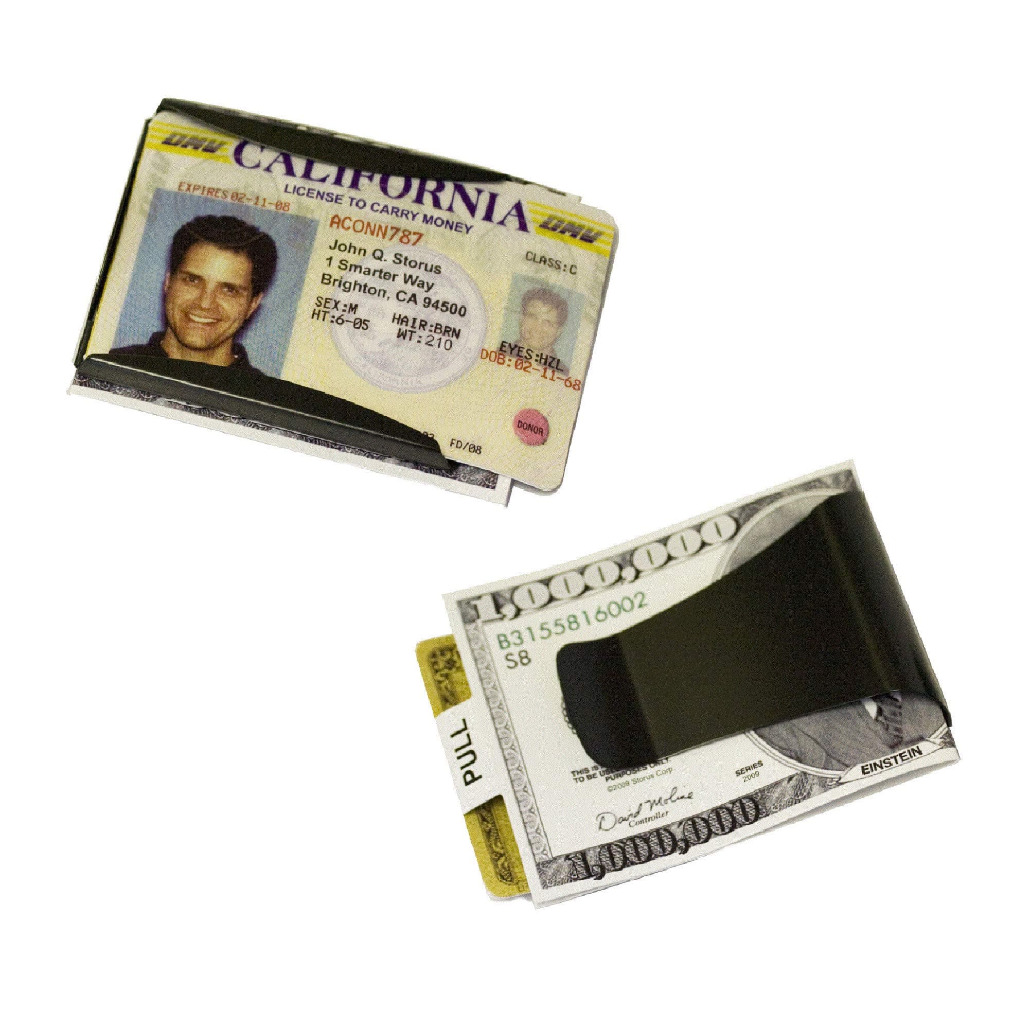 StorusSmart Money Clip Card Holder Metal Wallet Slim Minimalist Front Pocket Wallet for Men, Students, Gift - Matte Black Finish