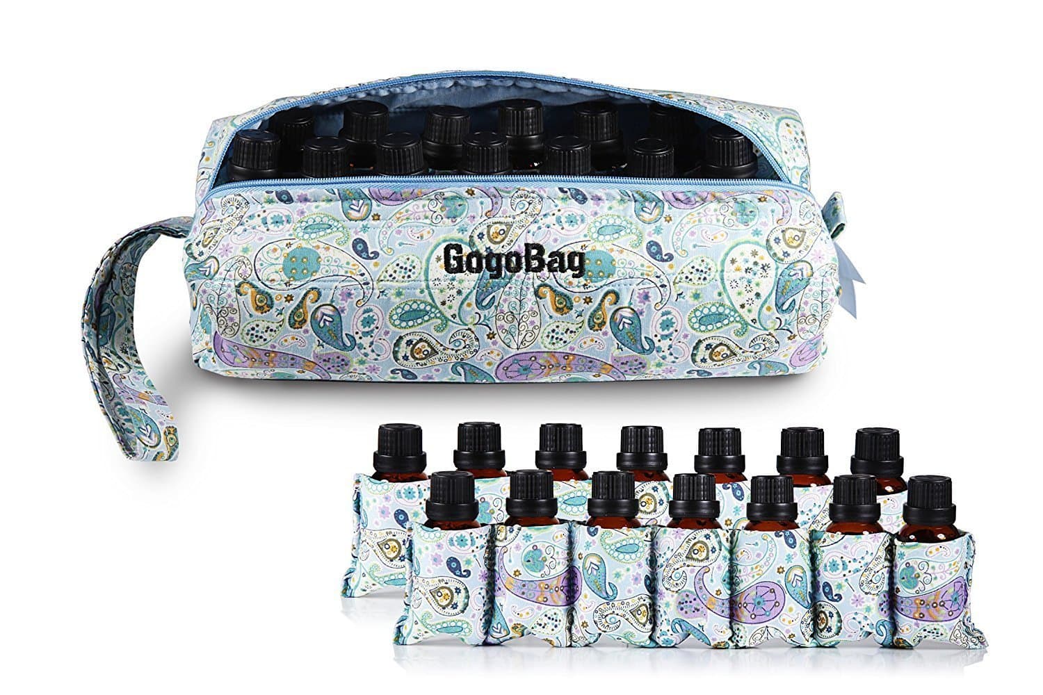 Essential Oil Carrying Cases Box Holds 21 bottles,Essential Oils Travel Bag For doTERR Youg living Oils 5ml, 10ml and 15ml bottle (Blue)