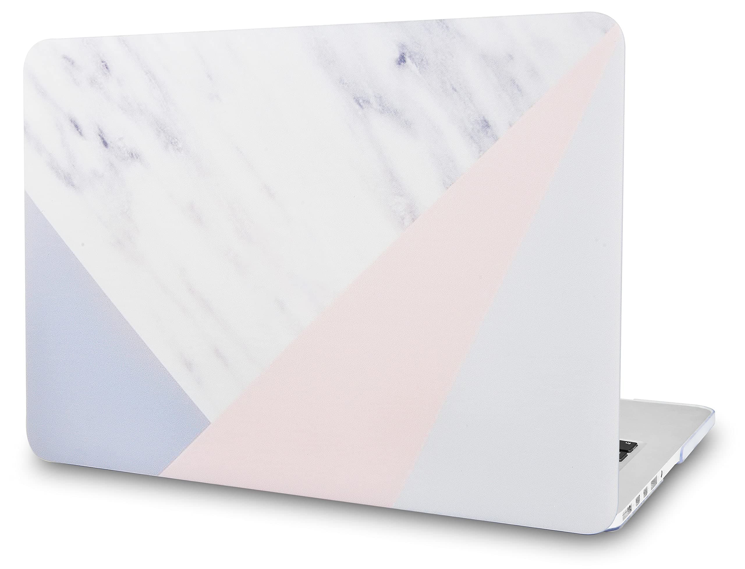 KECC Laptop Case Compatible with MacBook Pro 13" (2021/2020/2019/2018/2017/2016) Plastic Hard Shell Cover A2338 M1 A2289 A2251 A2159 A1989 A1706 A1708 Touch Bar (White Marble with Pink Grey)