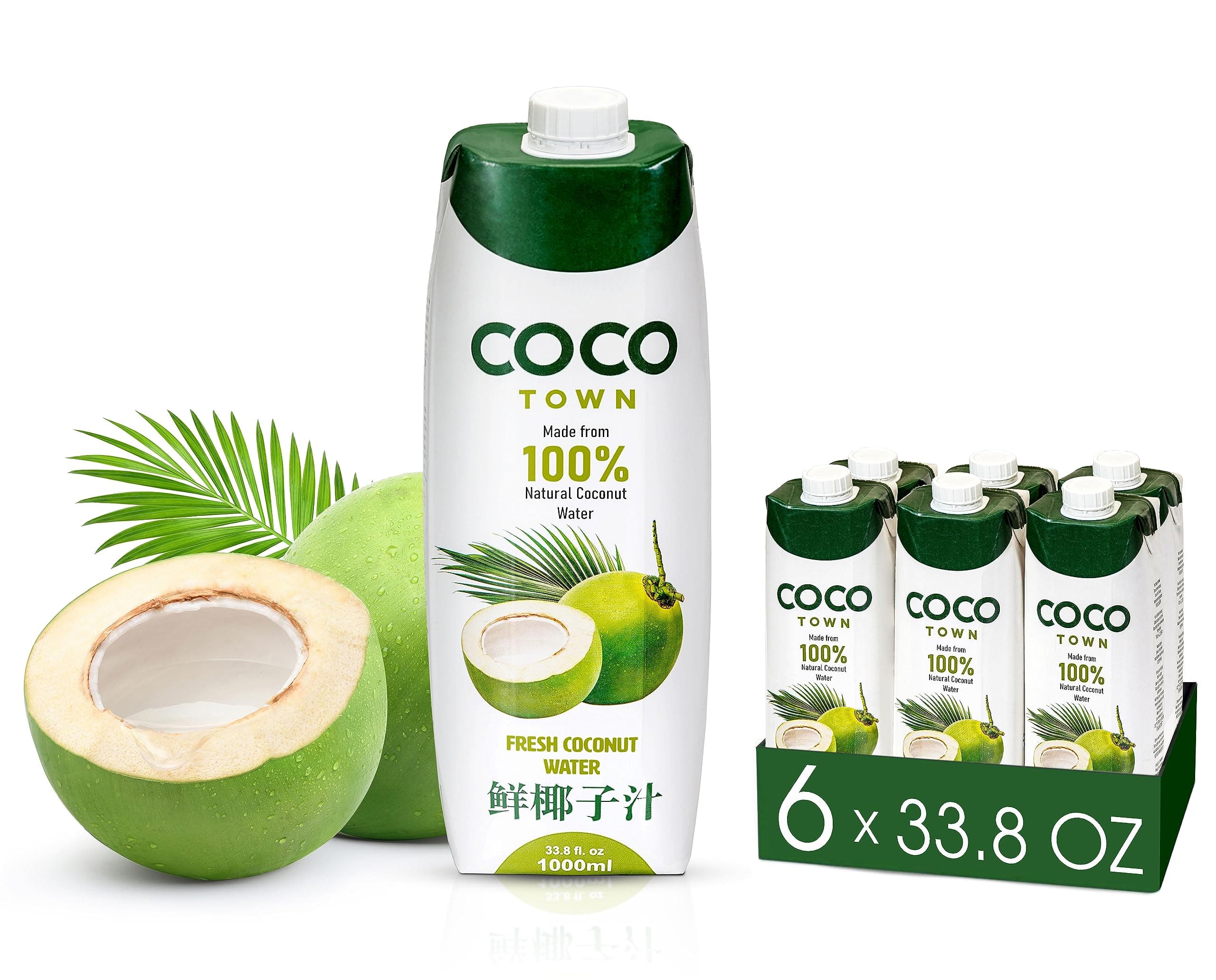 Coconut Water, Pure Original | Pack of 6 (33.8 Oz/Bottle) | Refreshing Coconut Taste | Natural Electrolytes | Vital Nutrients | 33.8 Oz (Pack Of 6)