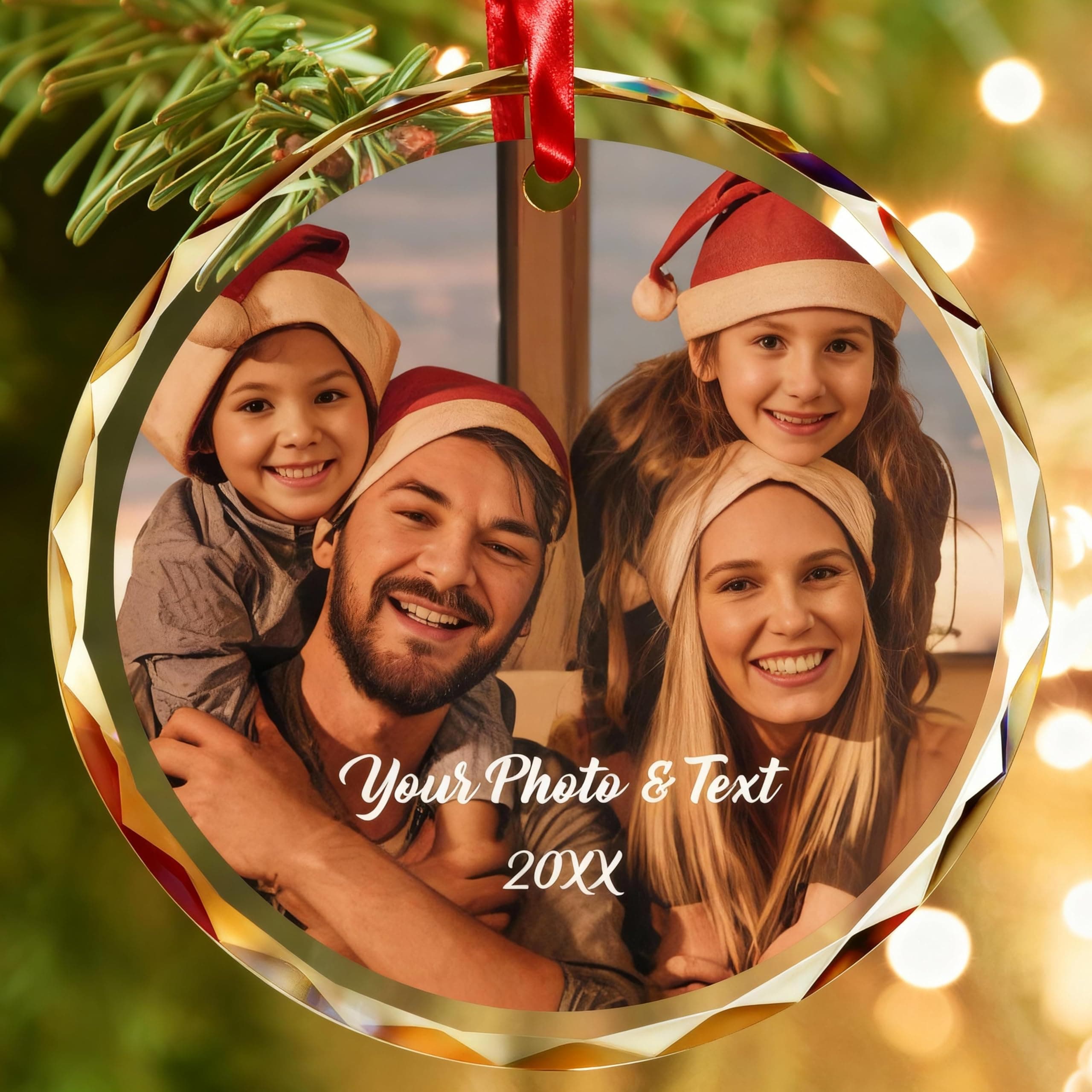 Bemaystar Personalized Christmas Ornaments,Custom Christmas Ornament with Photo,3"-5" Persoanlzied Family Ornaments 2025