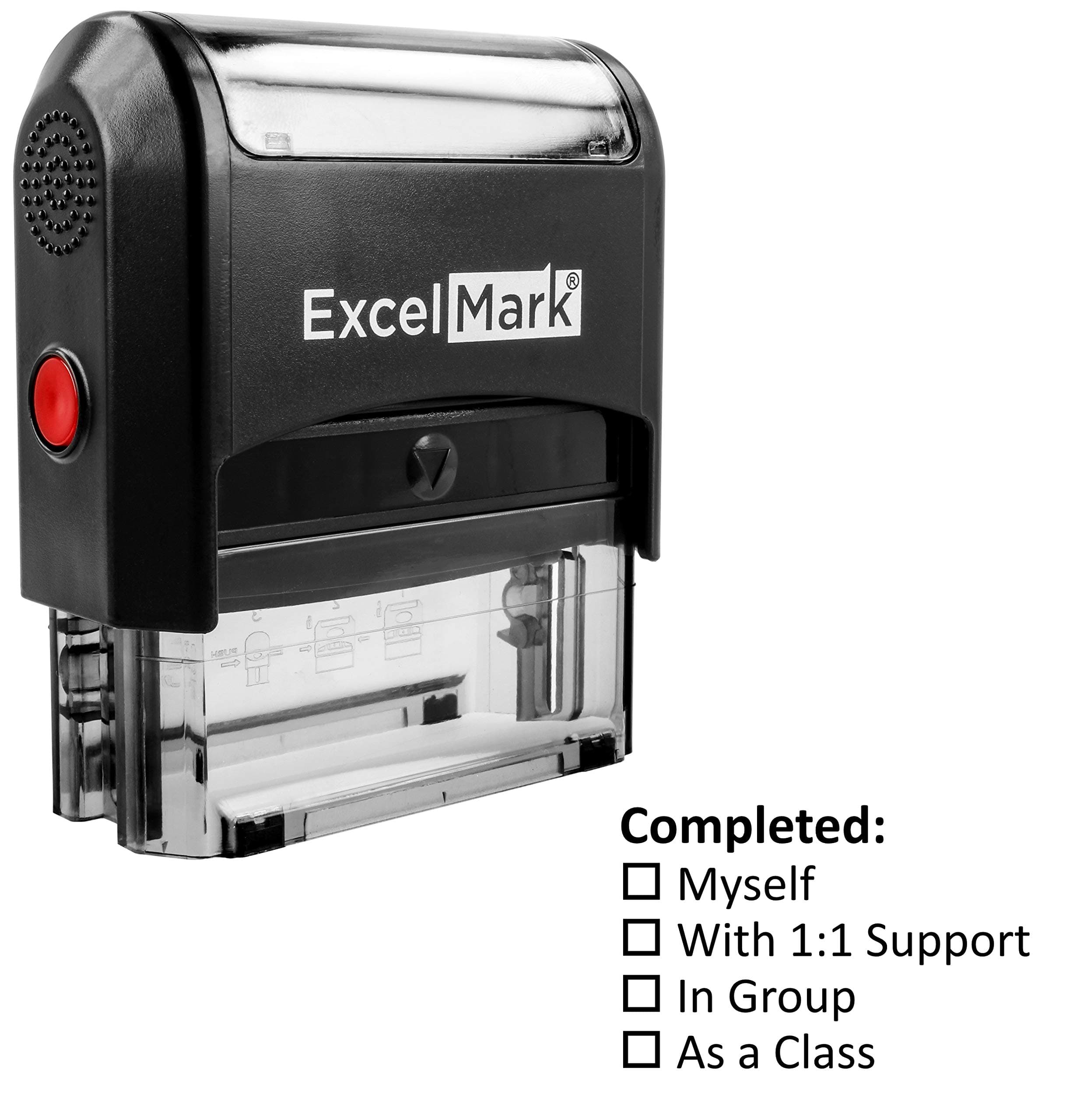 ExcelMark Rectangular Completed Teacher Stamp Self Inking - Black Ink (A2359)