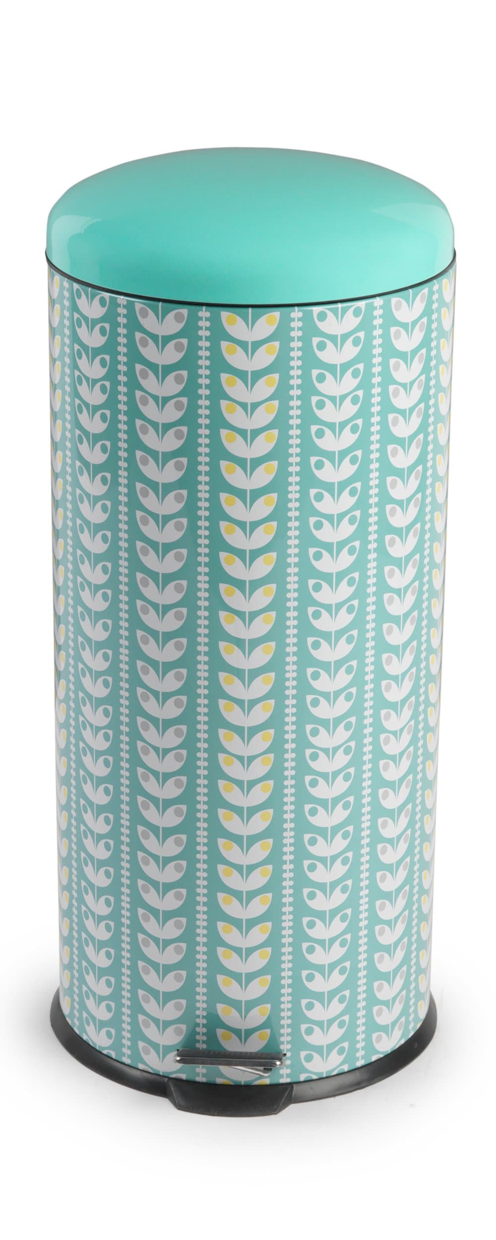 Salter BW04606 Retro Leaf Kitchen Pedal Bin, Alloy, Turquoise, 30.5 x 30.5 x 67.5 cm