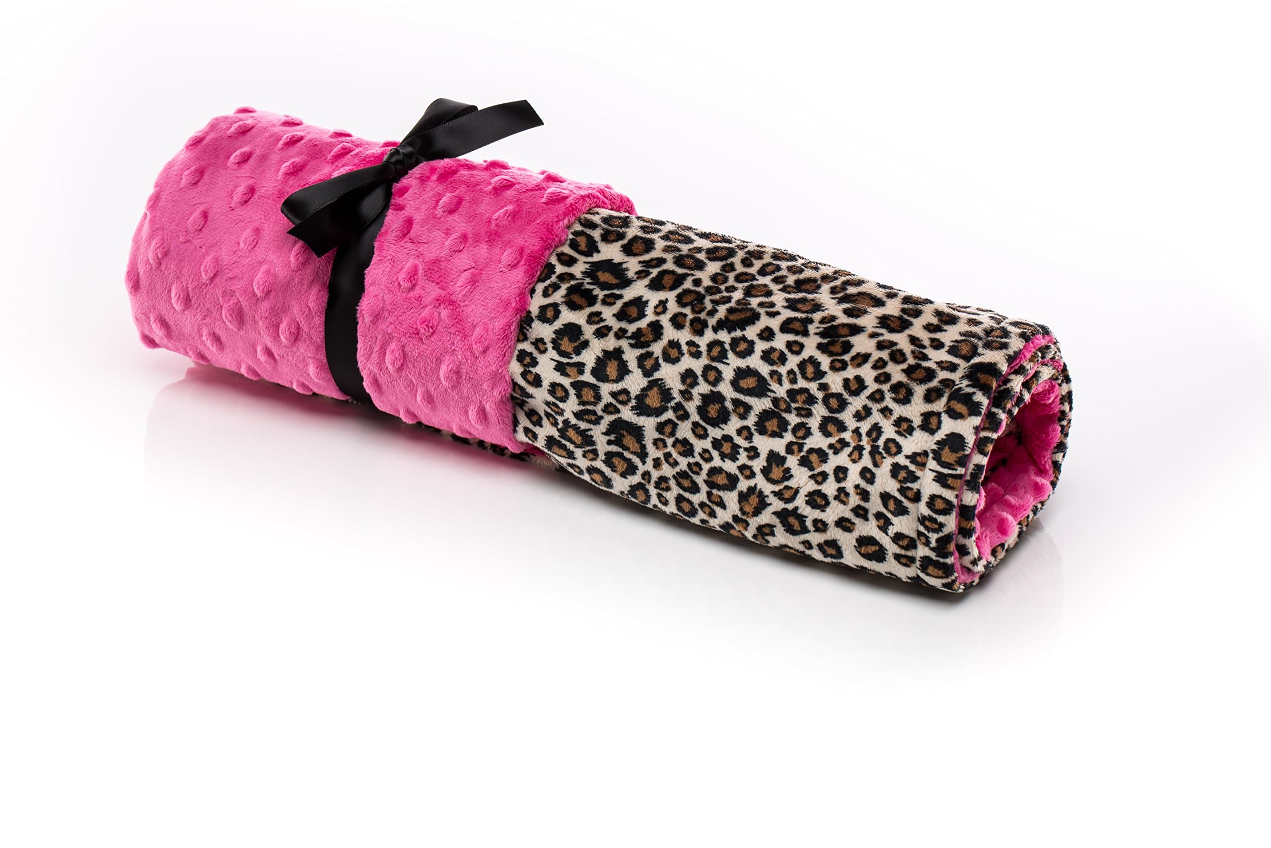 Elonka Nichole Baby Girl Receiving Blanket, Cheetah Print and Hot Pink