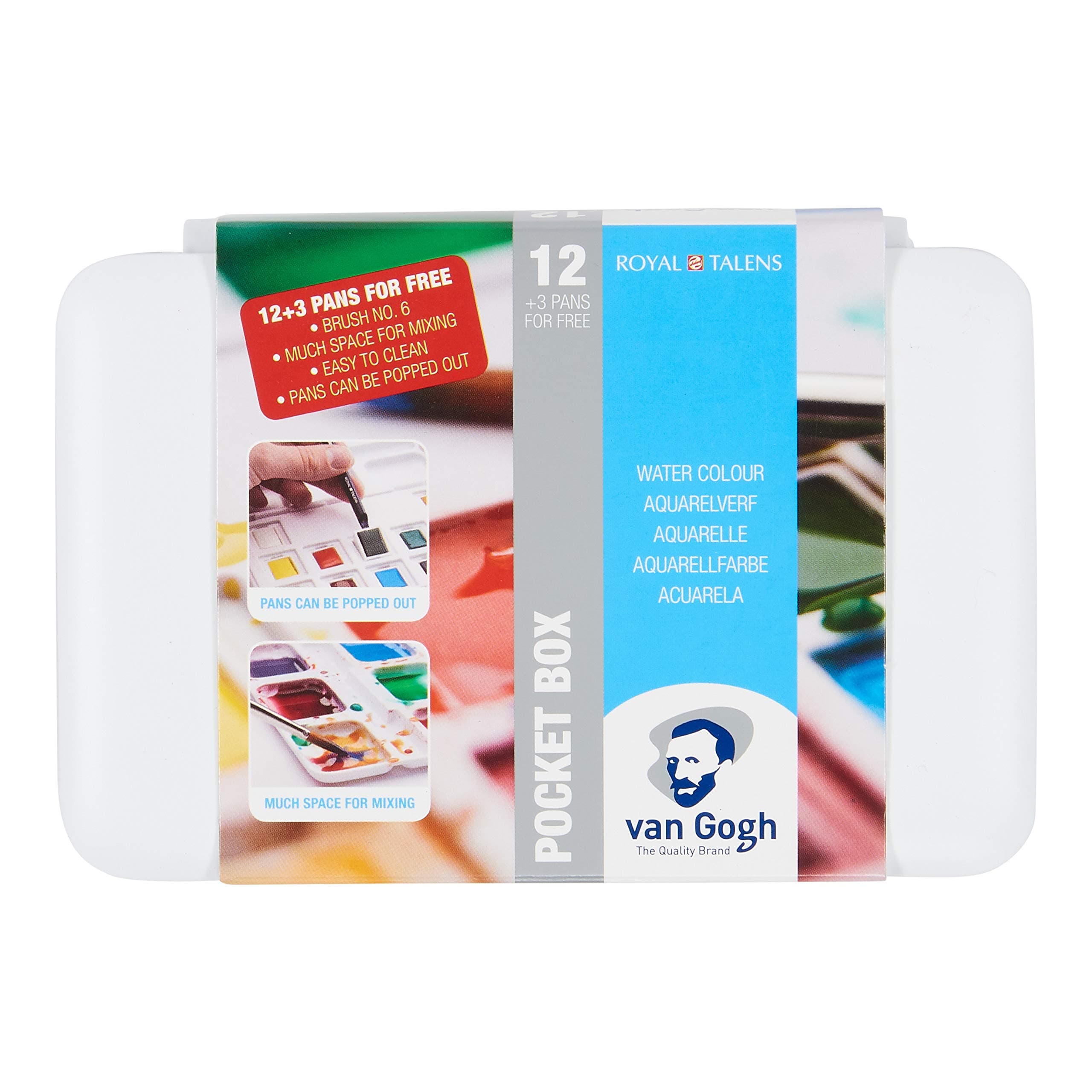 Van Gogh Watercolour Set Van Gogh Pocket Box of 12 Half-Pots + 3 Free