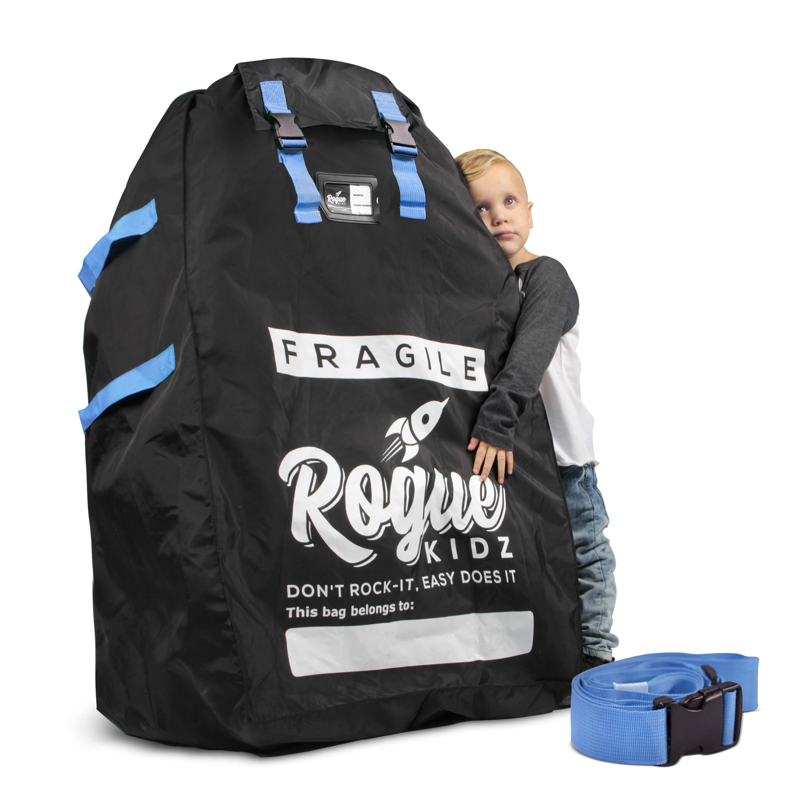 Rogue Kidz Single and Double Stroller Travel Bag For Airplane Gate Check - Durable Universal Large XL Cover With Padded Backpack Straps- Waterproof Heavy Duty Nylon Traveling Protector With Carry Case