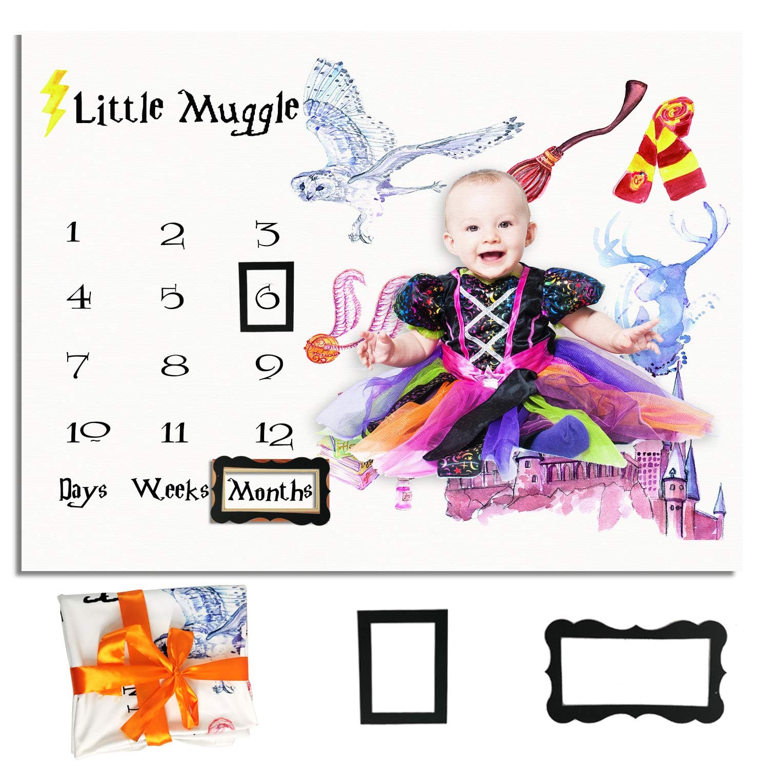 SHELLBOBO Baby Monthly Milestone Photo Blanket for Baby Pictures 40"×47"