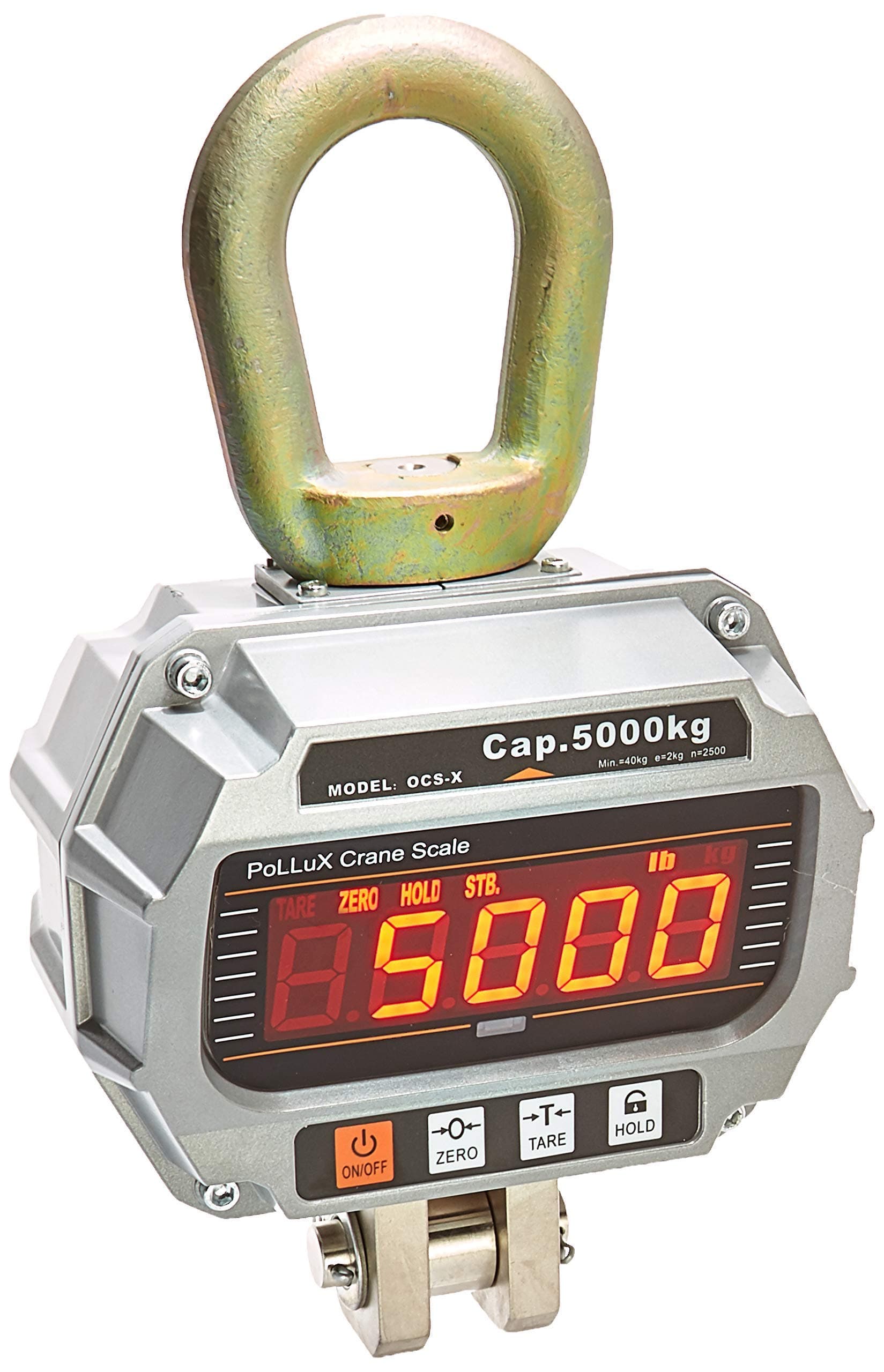 Industrial Heavy Duty Hanging Scale 5000 KG / 11000 LBS Digital Crane Scales by PoLLux (Silver)