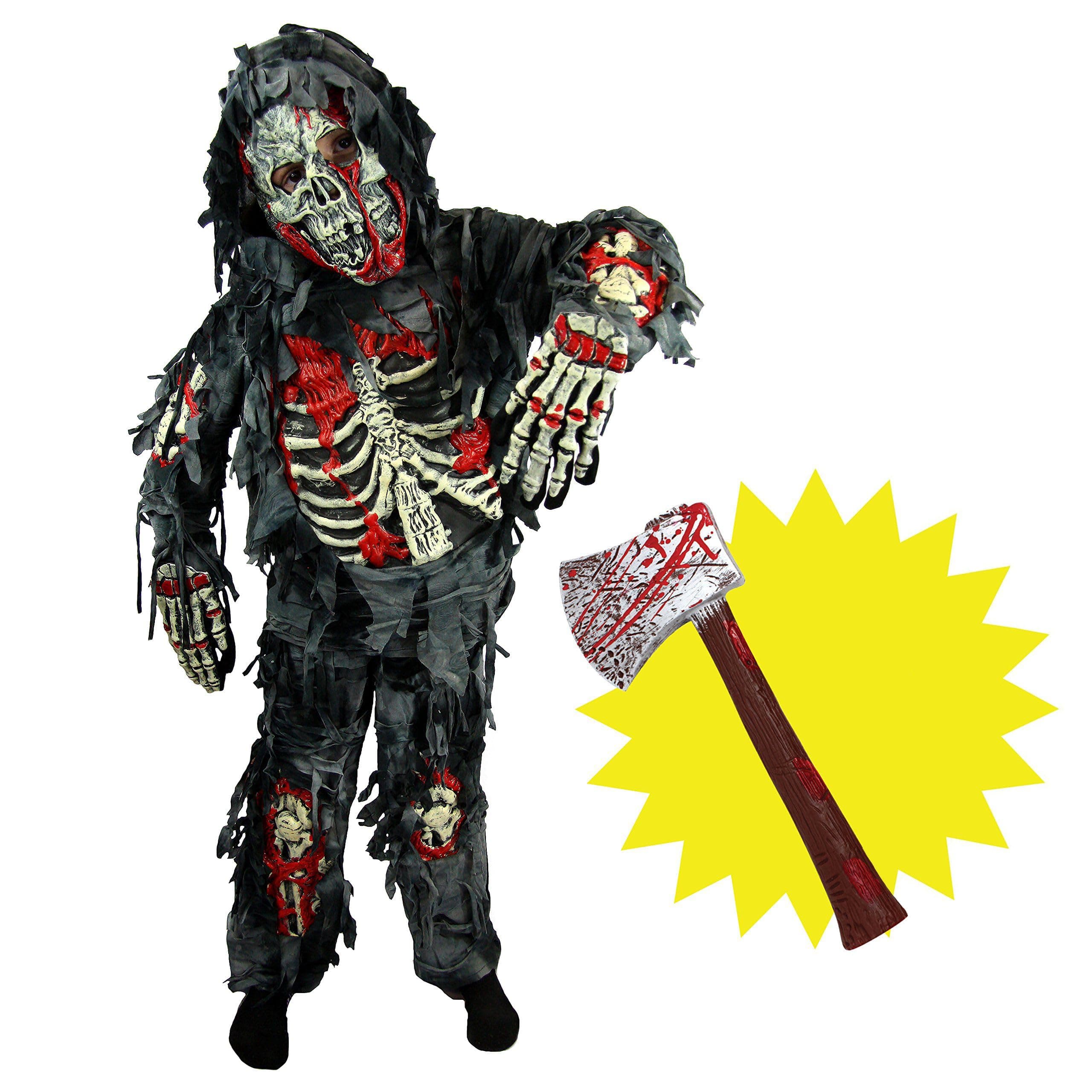 Spooktacular Creations Zombie Deluxe Costume for Child with Bloody Axe