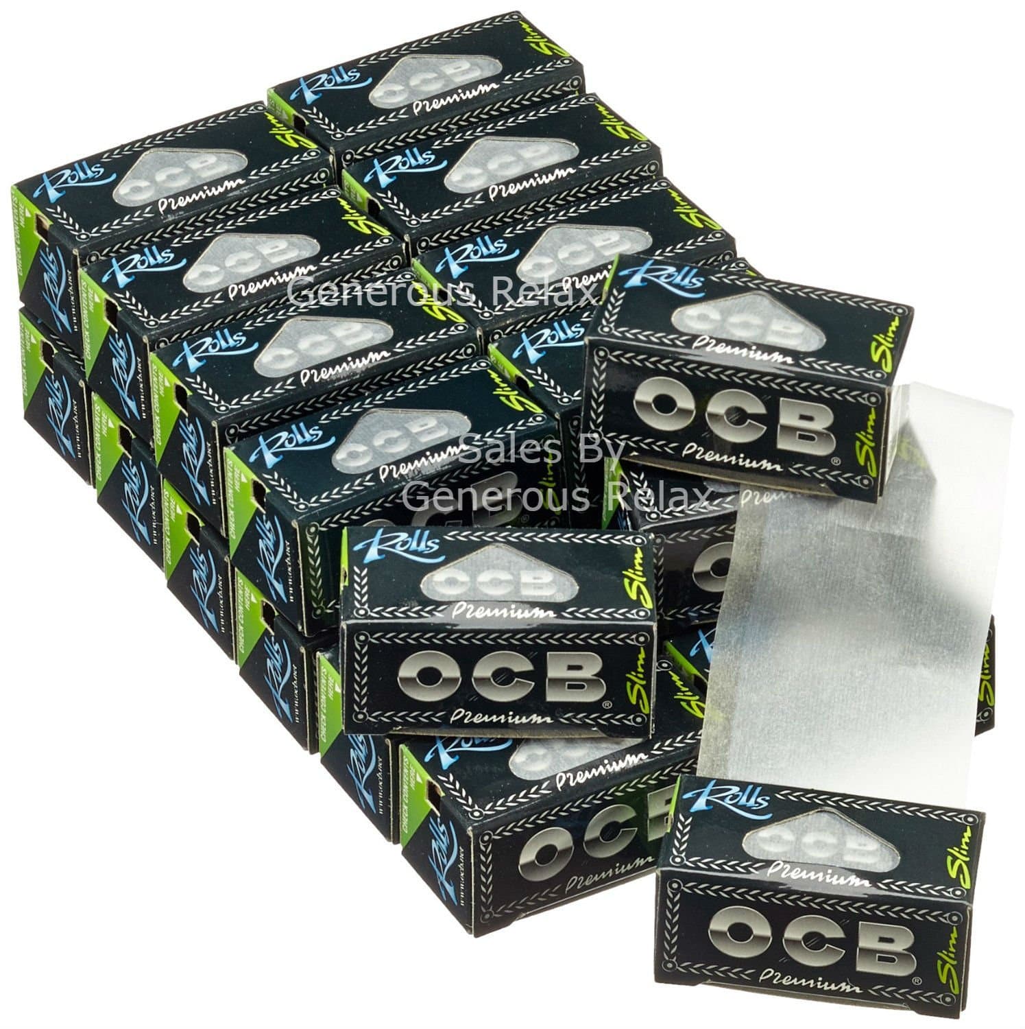 OCB Premium Rolls Slim - 6 Pieces of 4 m 19931 Black