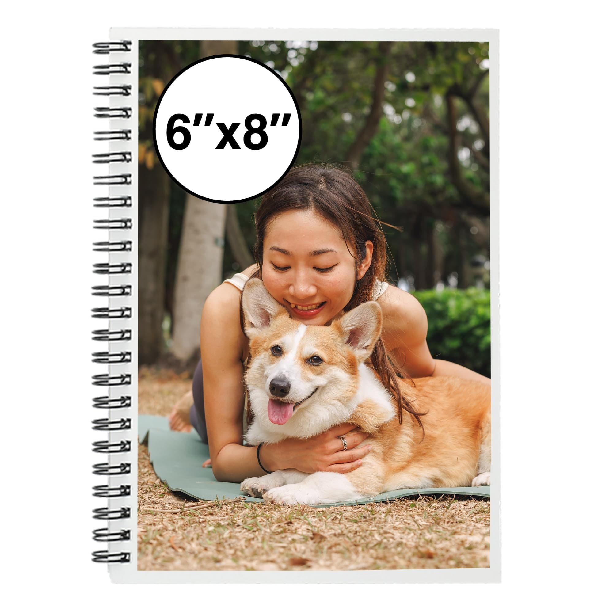 Personalized Corner Custom Spiral Notebook for Adults, Kids & Teens, 6"x8", Ruled Line, Add Your Photos, Text, Quotes or Artwork, Ideal for Journaling, Note Taking, Sketching, Great Gift for All Occasions