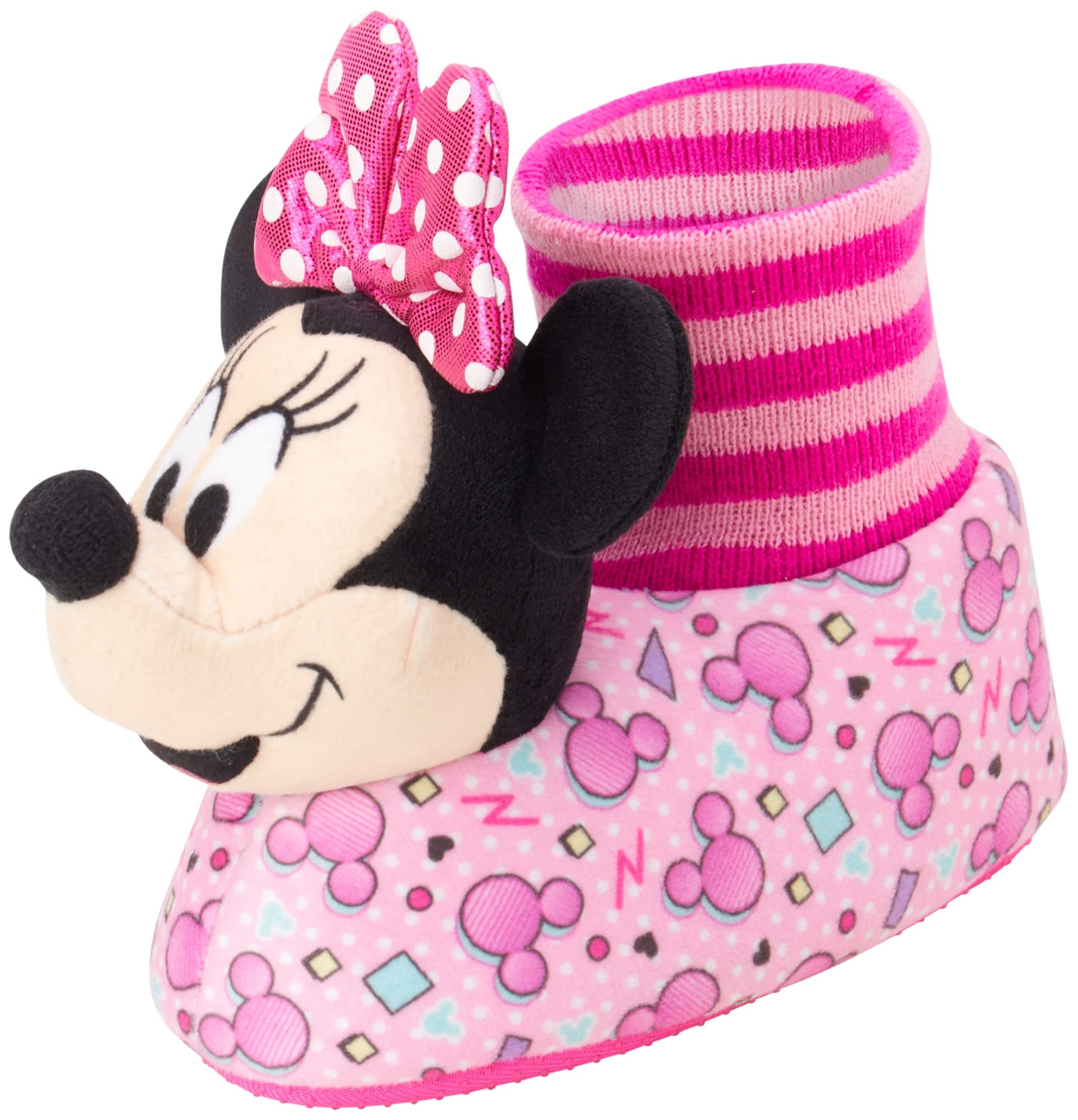 Josmo Kids Unisex-Child Girls Minnie Mouse Slippers Indoor House Shoes Warm Plush Slip-ons