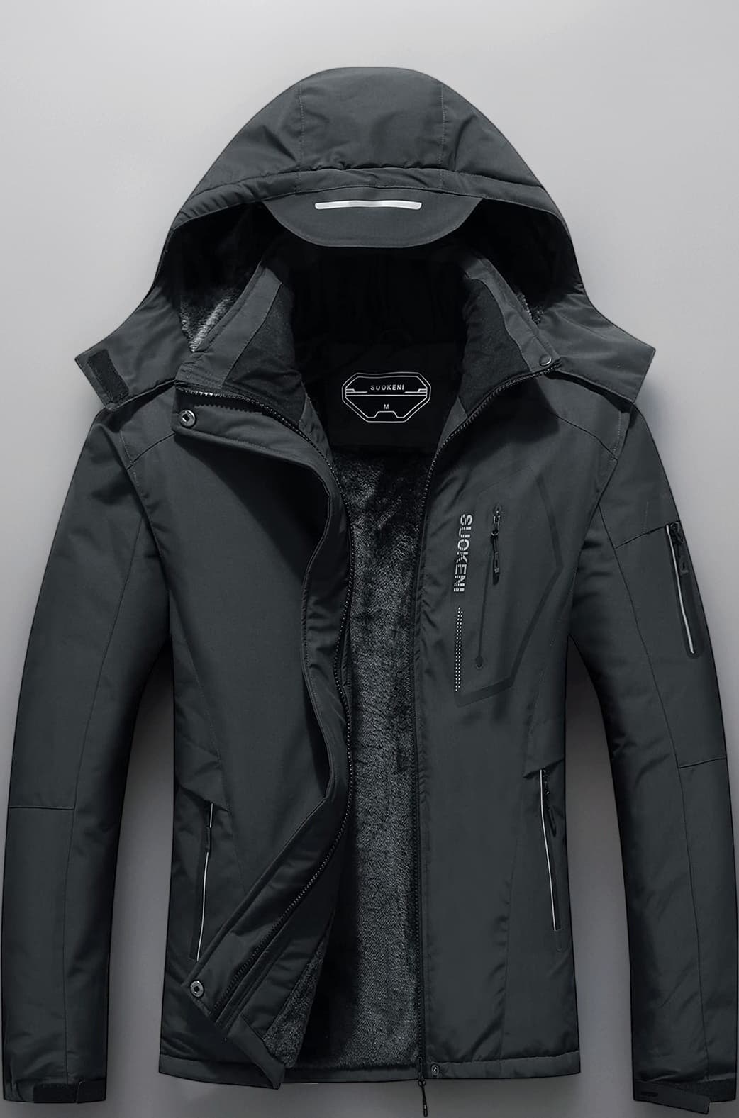 Men's Waterproof Ski Jacket Warm Winter Snow Coat Hooded Raincoat