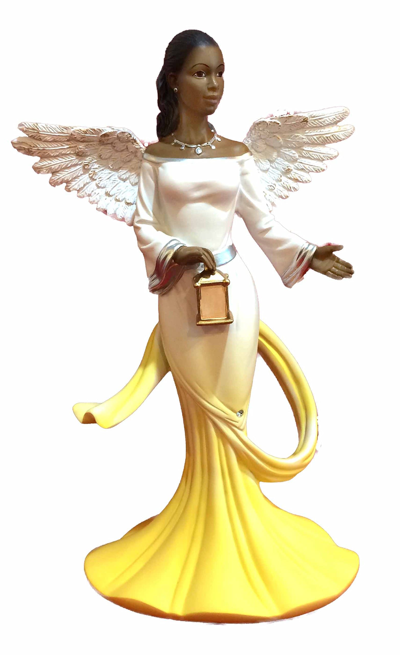 Sash Angel in Yellow African American Angel Statue
