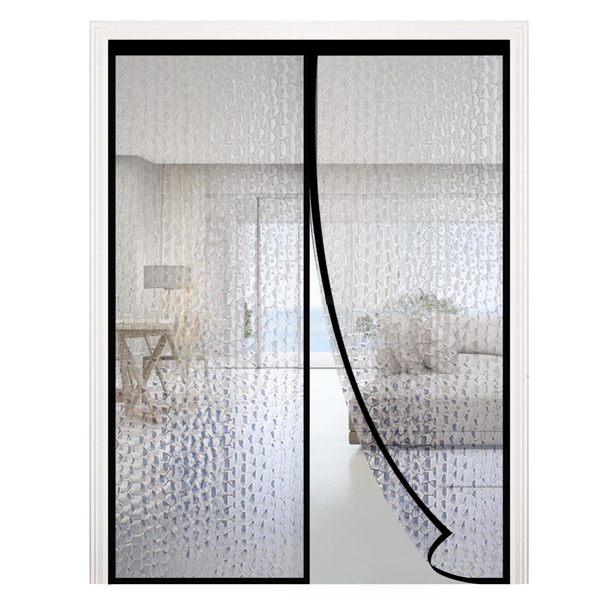 Magnetic Thermal Insulated Door Curtain Magnet Patio Door Cover Auto Closer Fits Doors Up to Keep Warm in Winter Cool in Summer for Air Conditioner Heater Room Home Kitchen 36"×96"