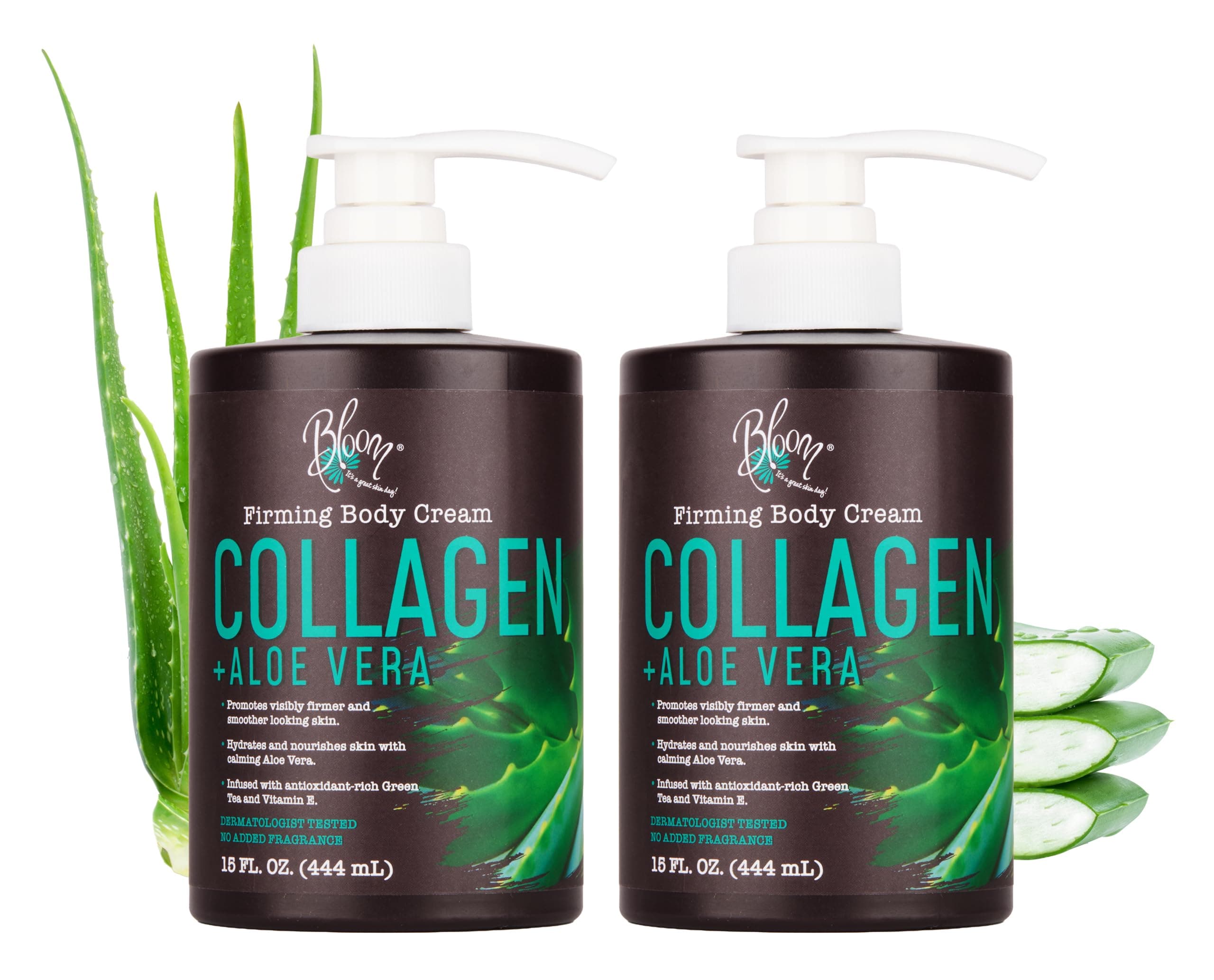 Collagen Lotion Skin Care Firming Body Cream, Intensive Anti Aging Moisturizer Face Lotion with Aloe Vera For Wrinkles, Sagging Skin, Dry Skin, Fragrance Free, Pack of 2